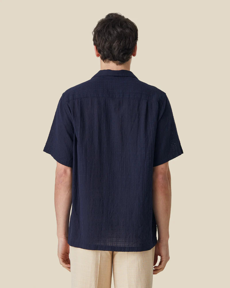 Grain Cotton Shirt - Navy