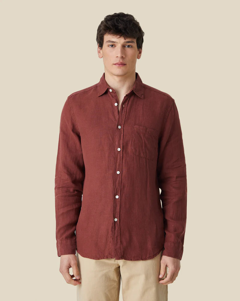 Linen Shirt - Bordeaux