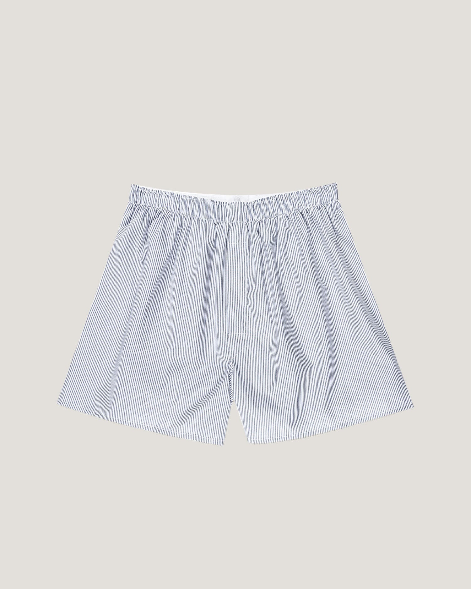 Classic Boxer Shorts - White/Navy/Light Blue Pinstripe