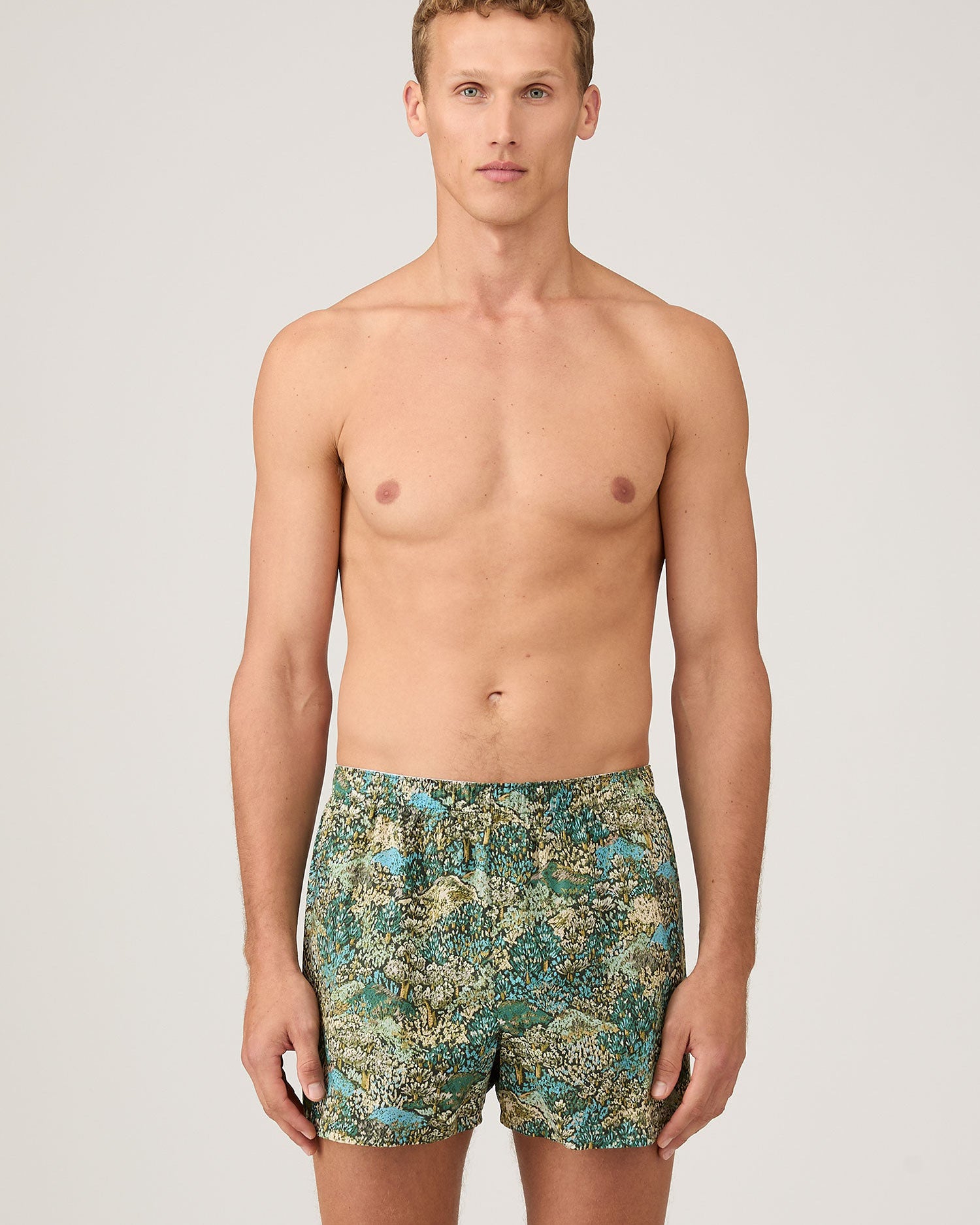 Classic Boxer Shorts in Liberty Fabric - Hillside Green