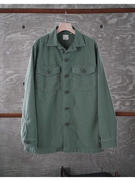 US Army Fatigue Shirt - Green Used Vintage Wash