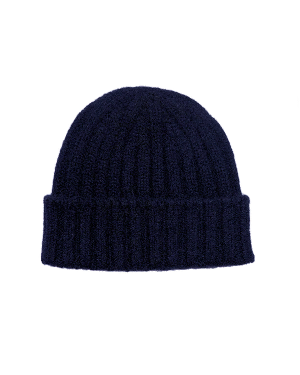 Knit Cap in Cashmere 2x2 Rib - Navy
