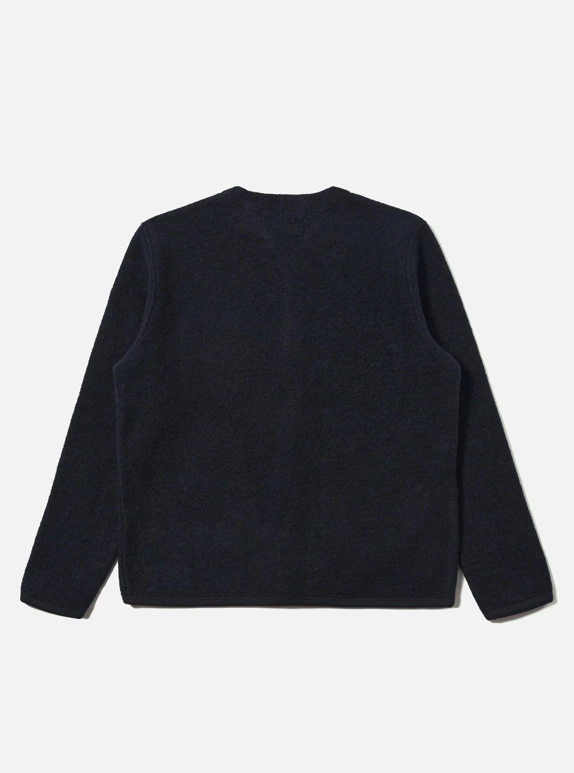 Wool Fleece Cardigan - Navy