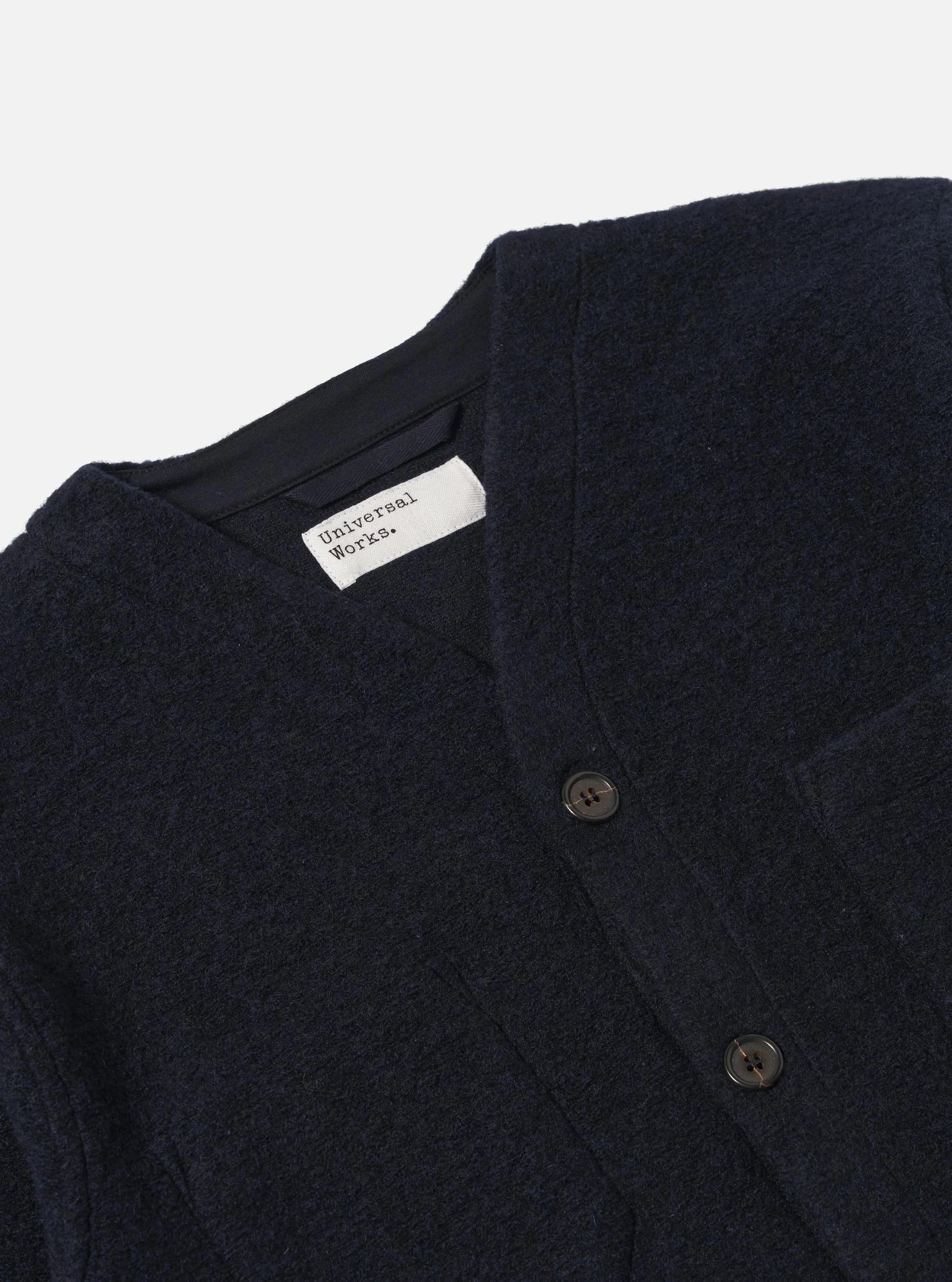 Wool Fleece Cardigan - Navy