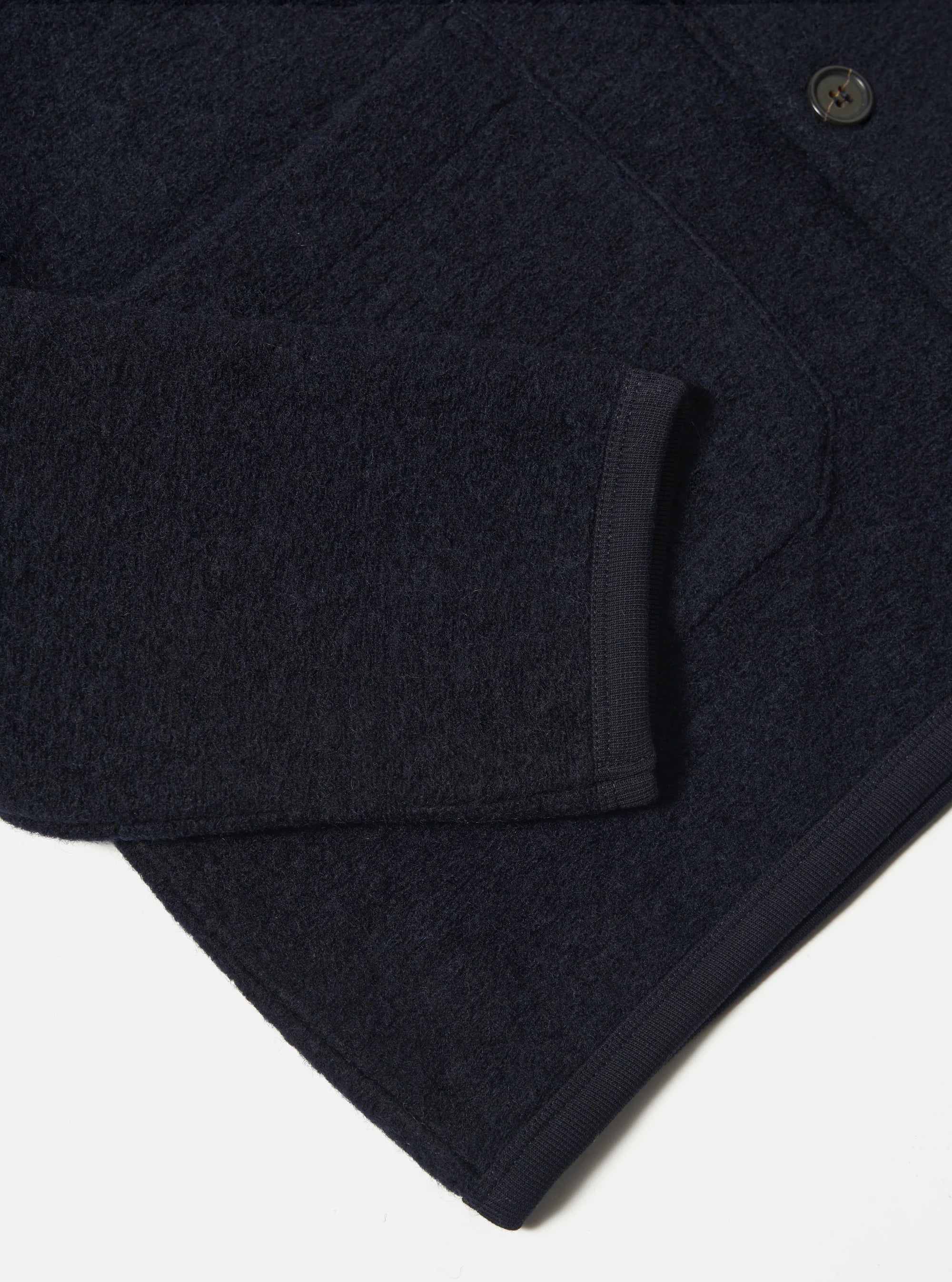 Wool Fleece Cardigan - Navy