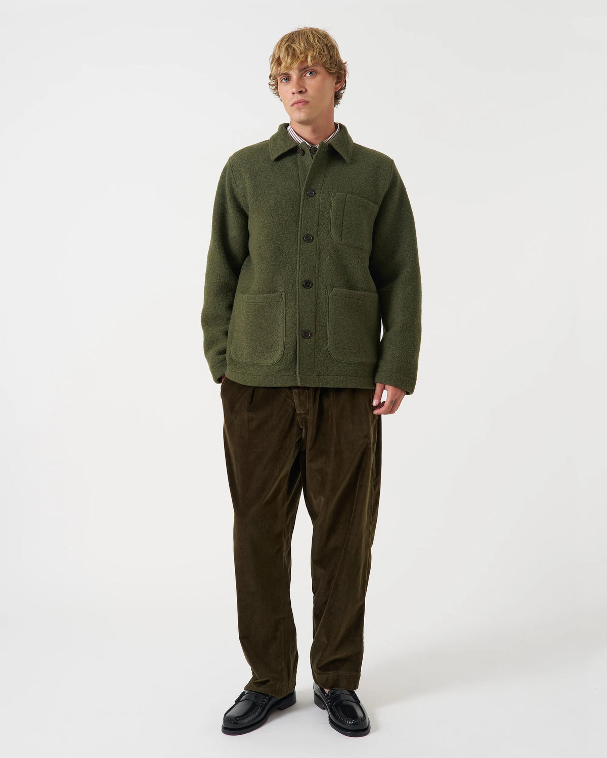 Wool Fleece Field Jacket - Olive