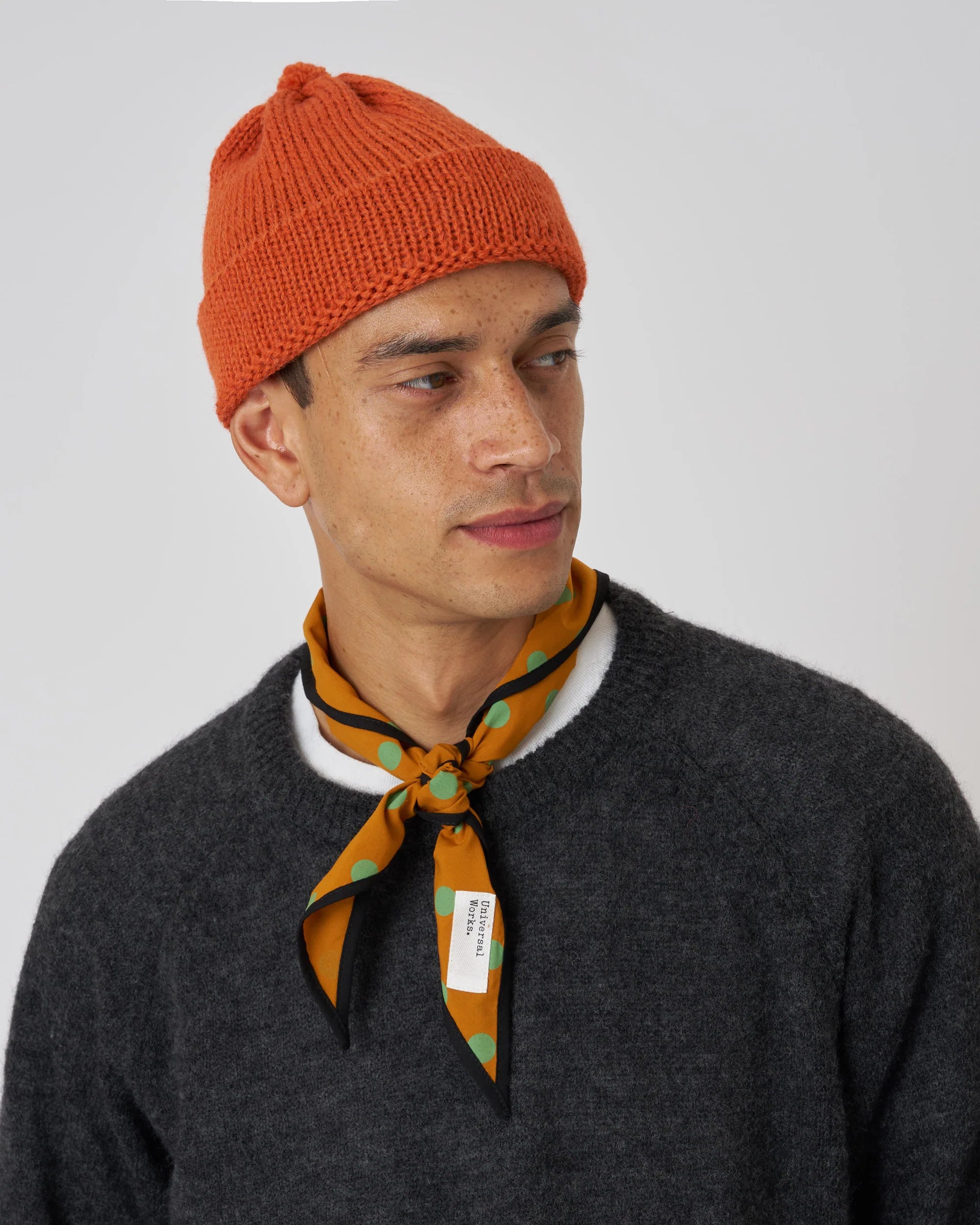 Alpaca/British Wool Bobble Hat - Orange