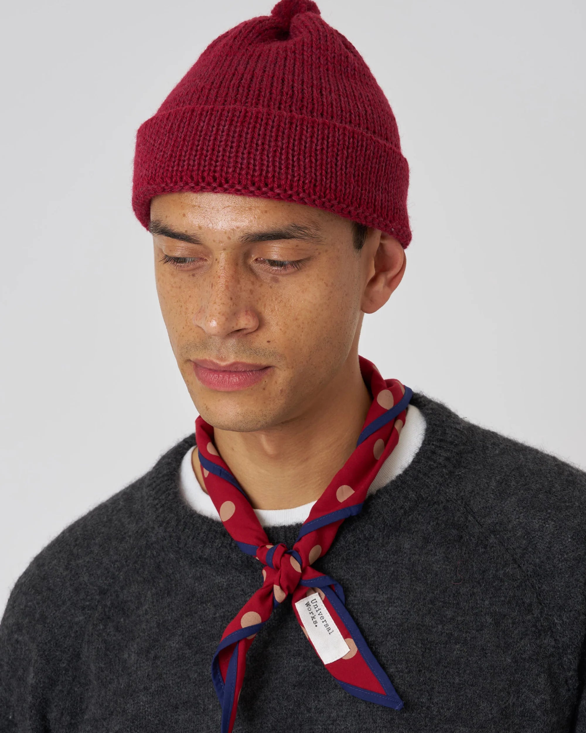 Scout Scarf - Red Bold Dot Print Rayon