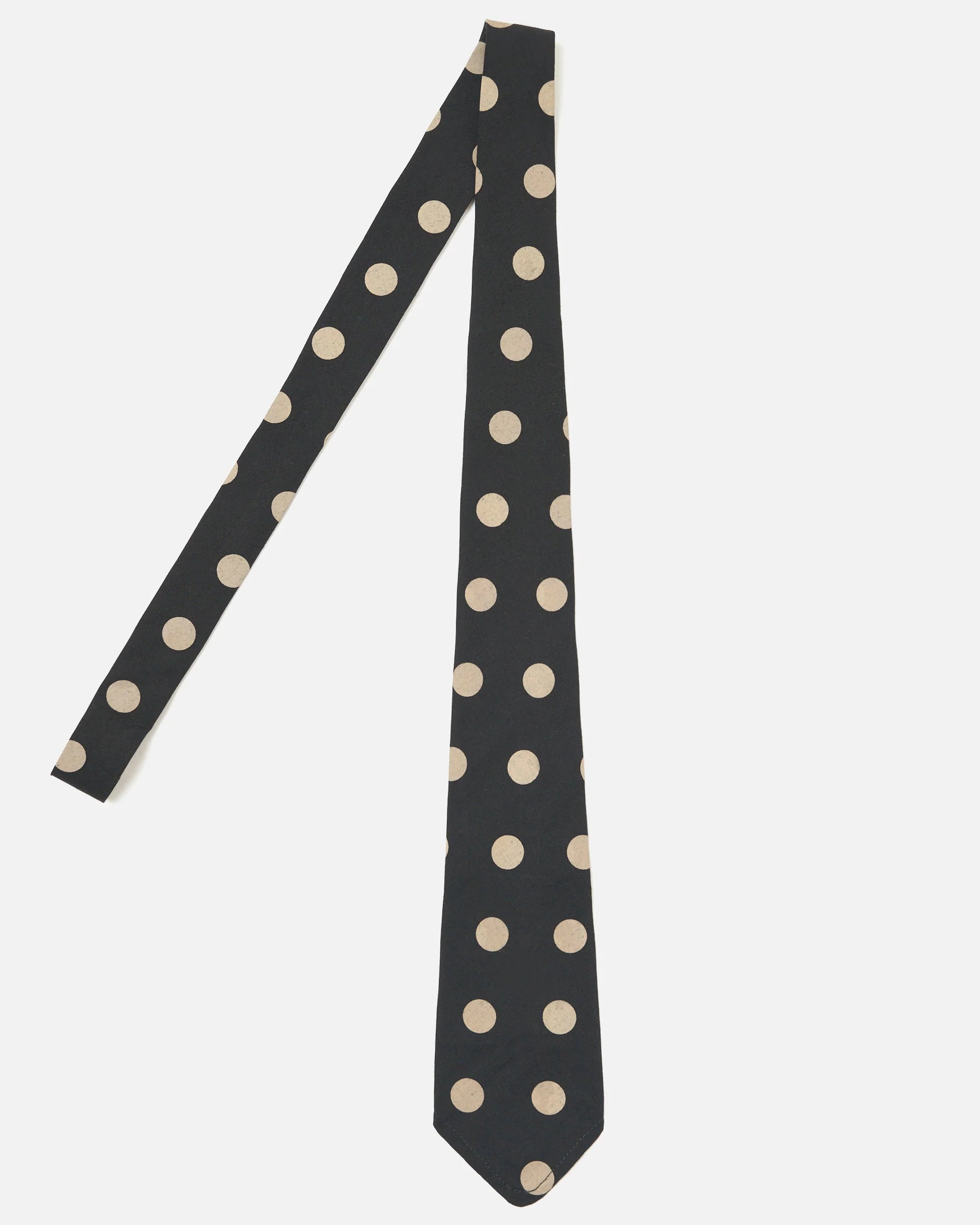 Tie - Black Bold Dot Print Rayon