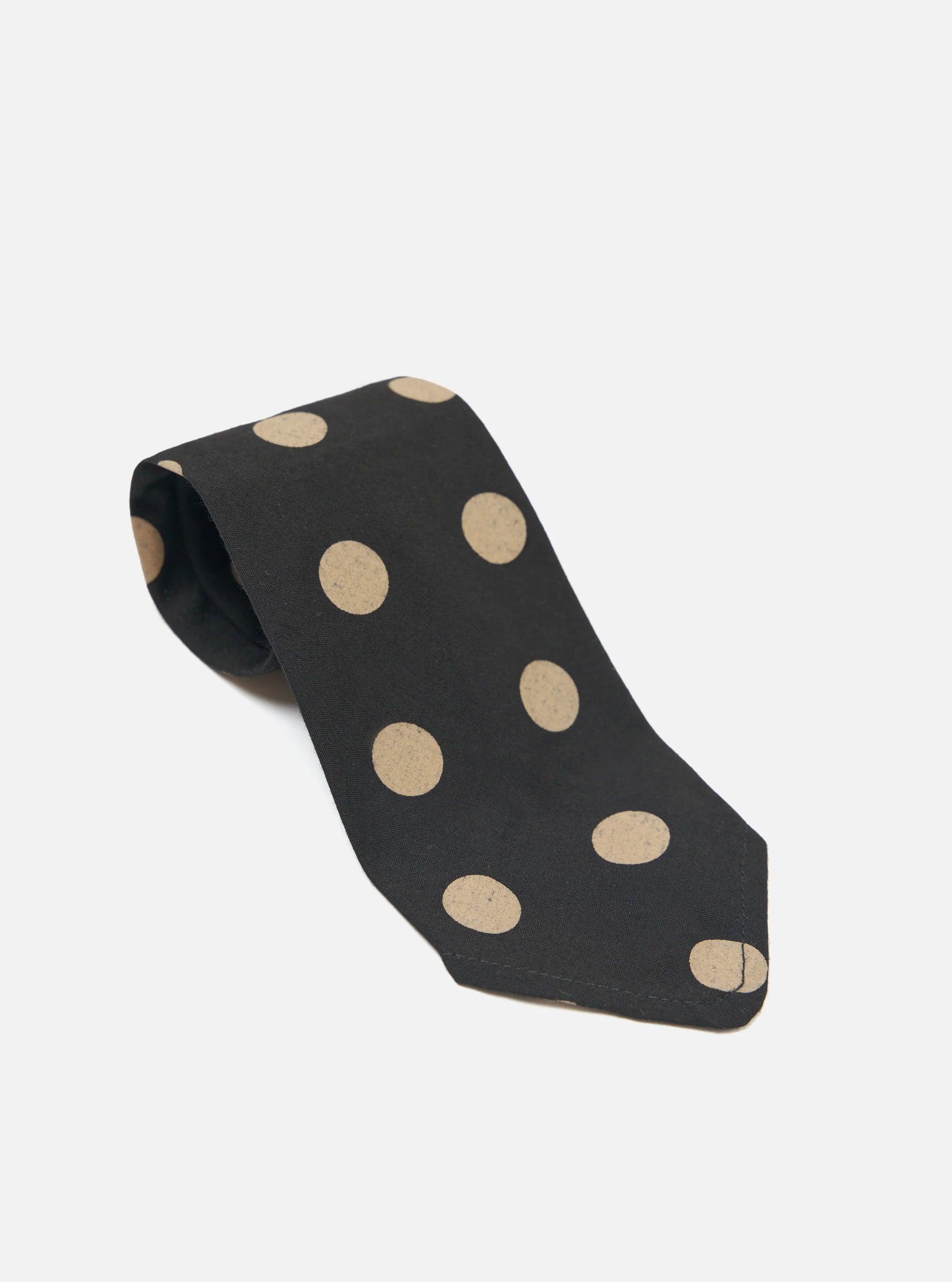 Tie - Black Bold Dot Print Rayon