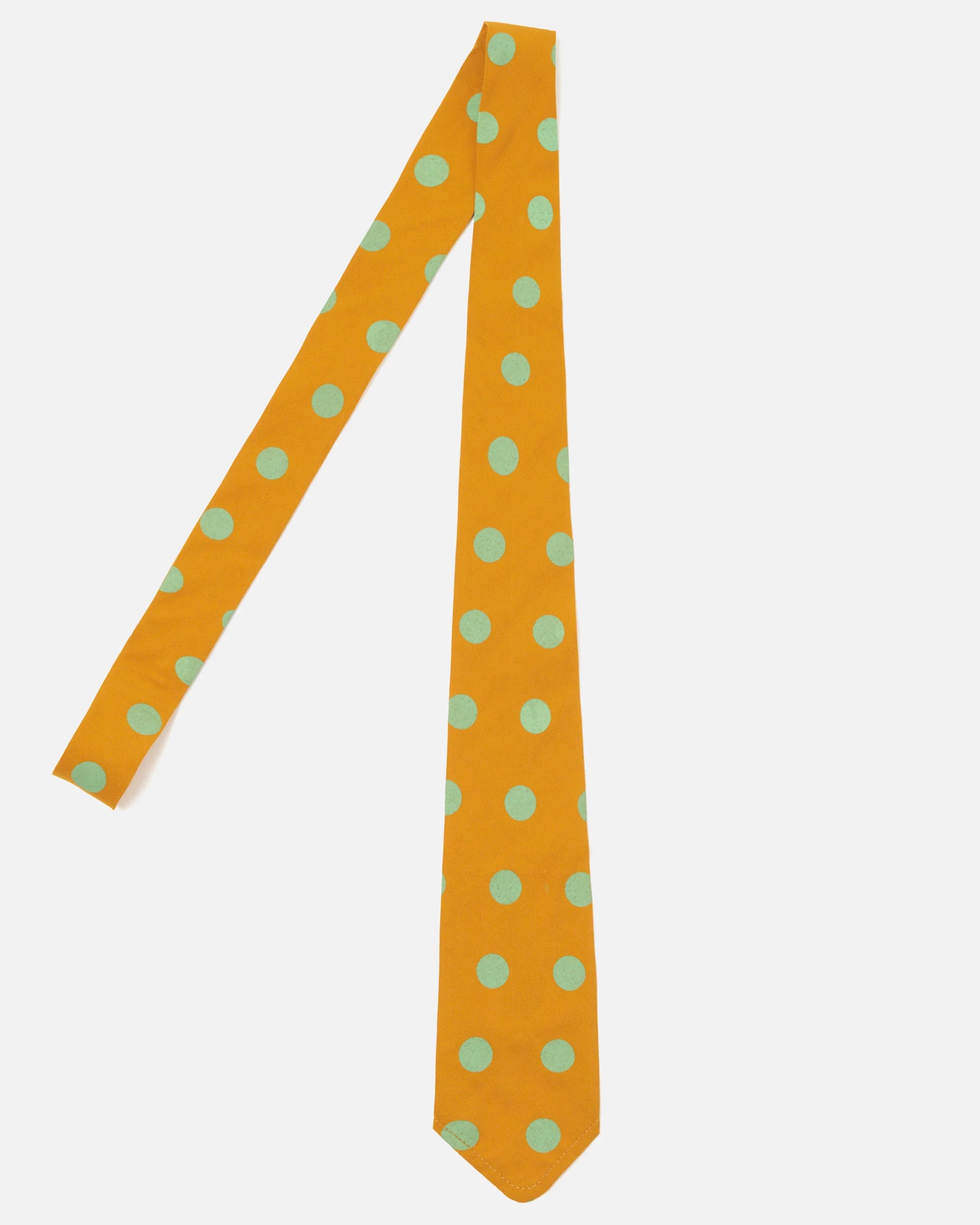Tie - Mustard Bold Dot Print Rayon