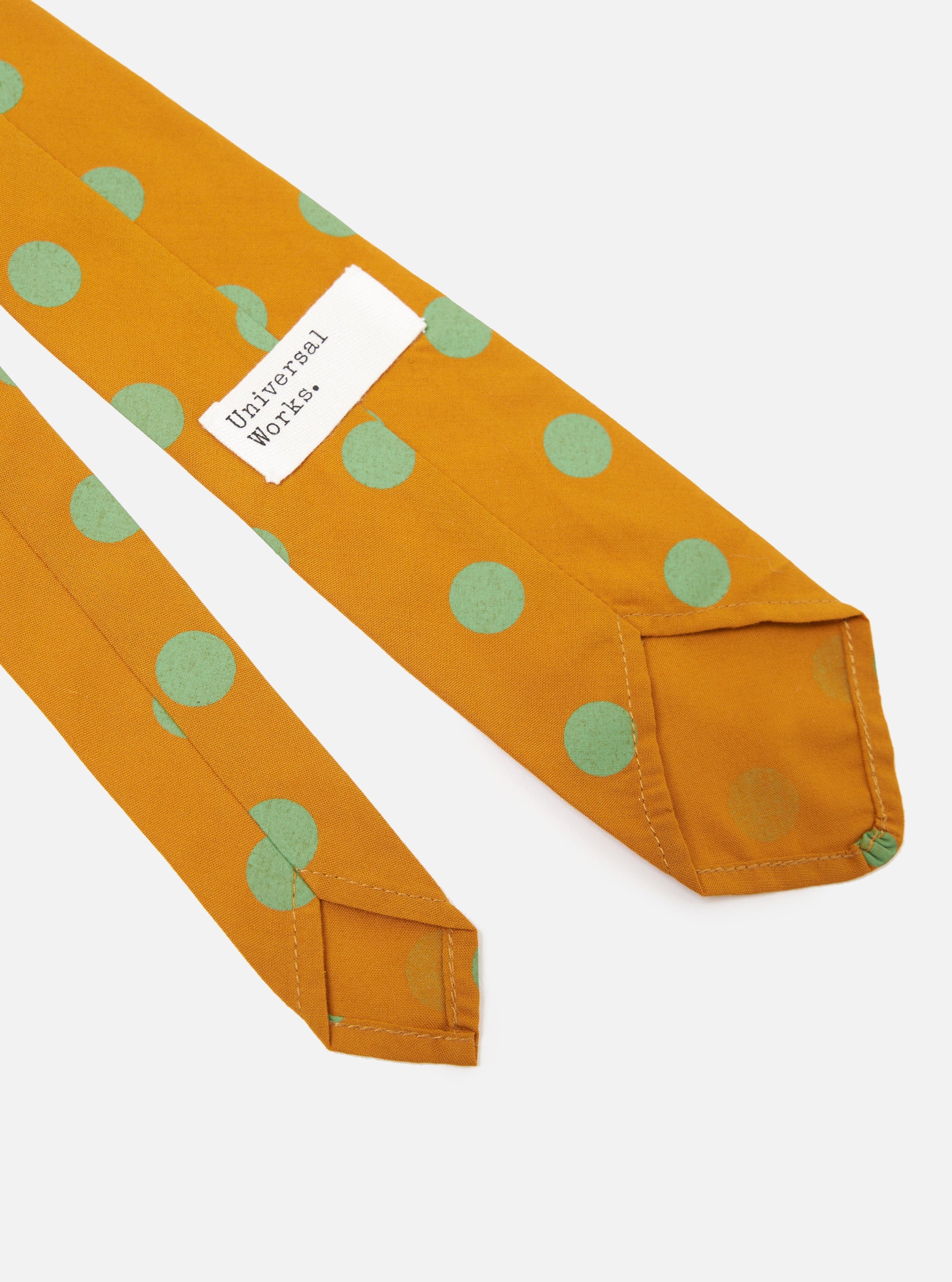 Tie - Mustard Bold Dot Print Rayon