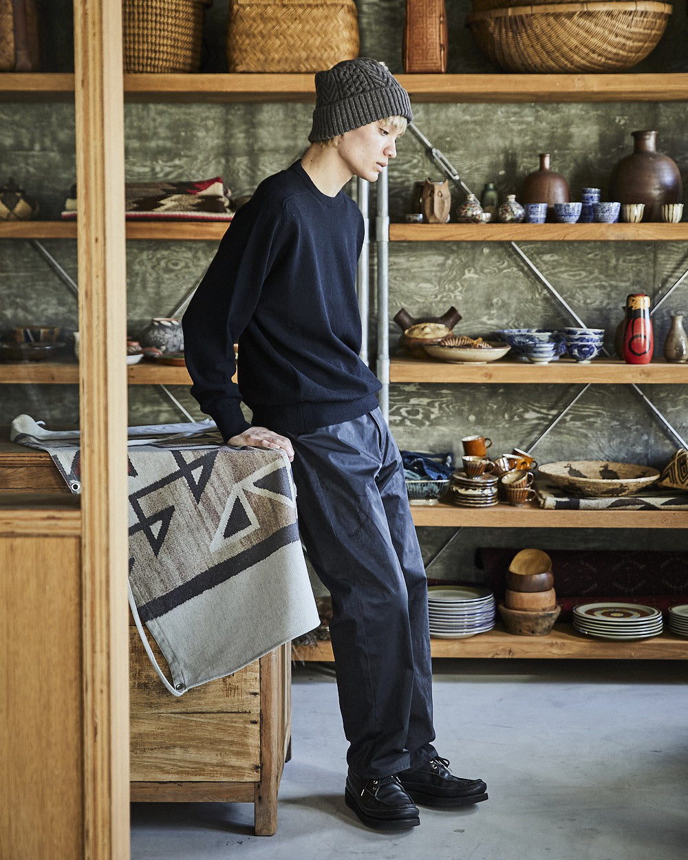 Simple Crew Neck Sweater Crafted In Japan - Black