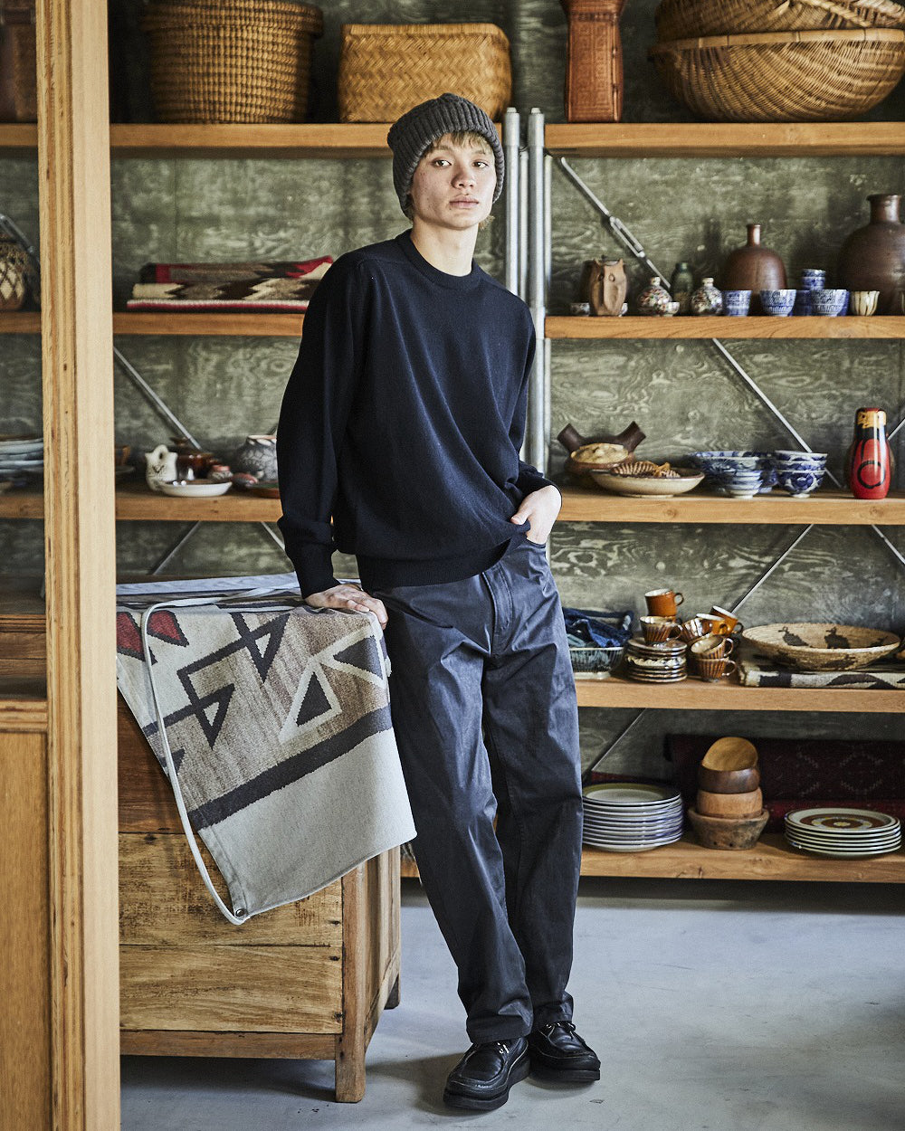 Simple Crew Neck Sweater Crafted In Japan - Black
