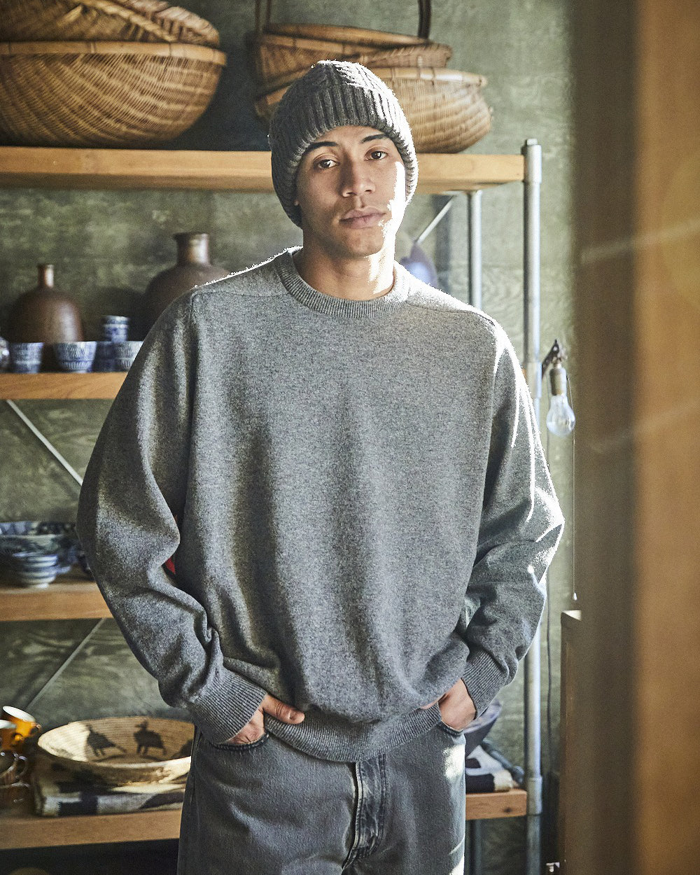 Simple Crew Neck Sweater Crafted In Japan - Heather Gray