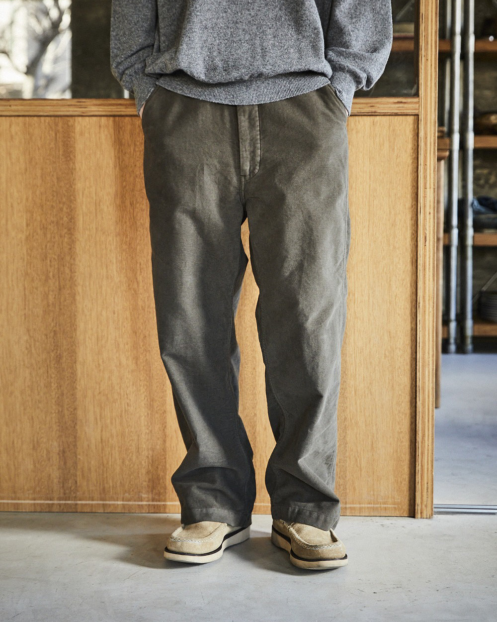 New Yorker Brushed Wide Trousers - Coffee Brown