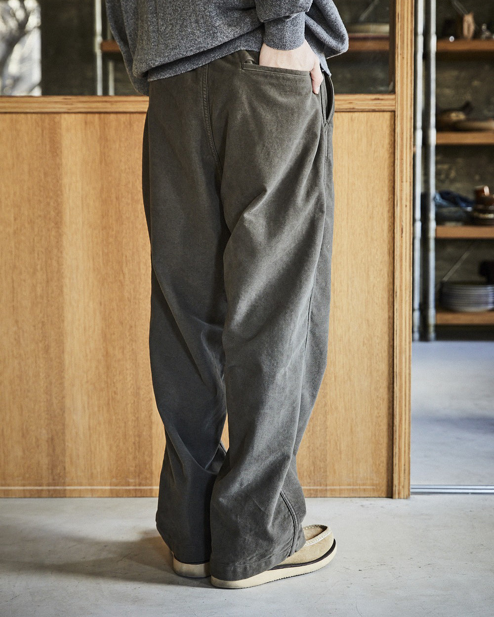 New Yorker Brushed Wide Trousers - Coffee Brown