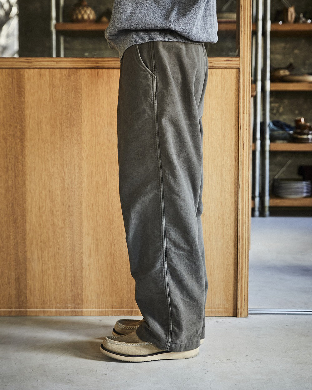New Yorker Brushed Wide Trousers - Coffee Brown