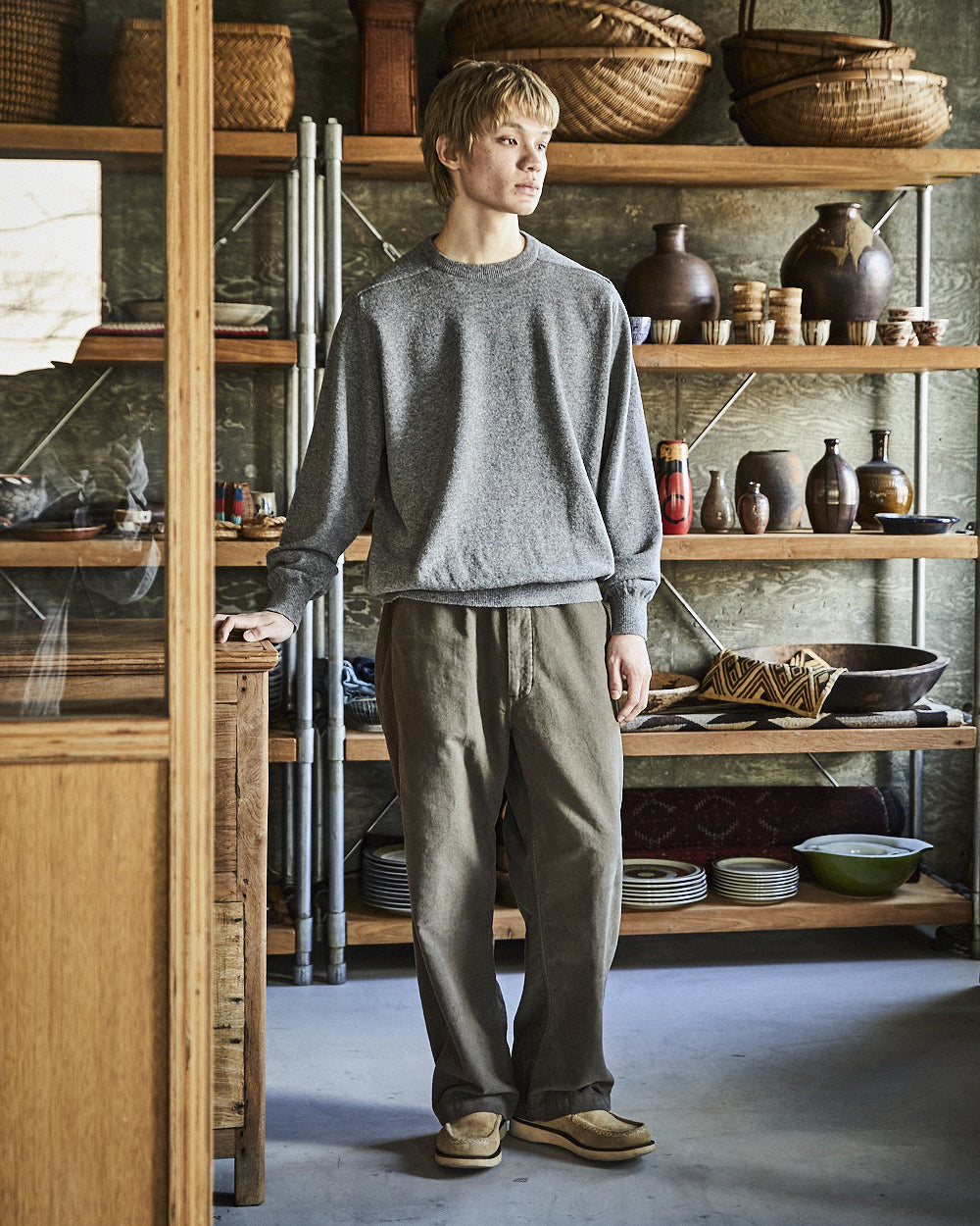New Yorker Brushed Wide Trousers - Coffee Brown