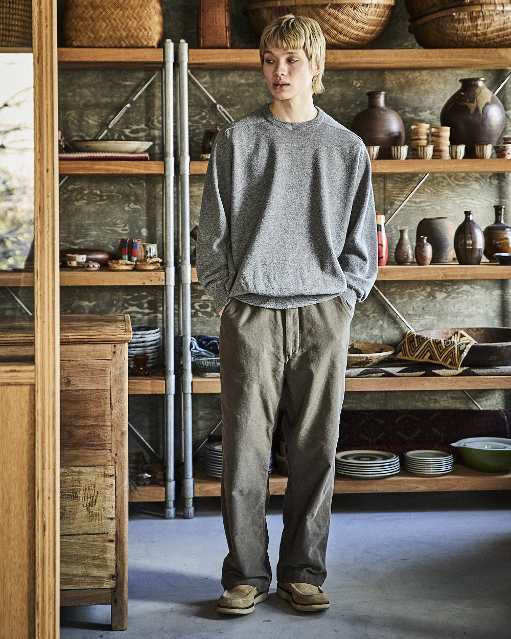 New Yorker Brushed Wide Trousers - Coffee Brown