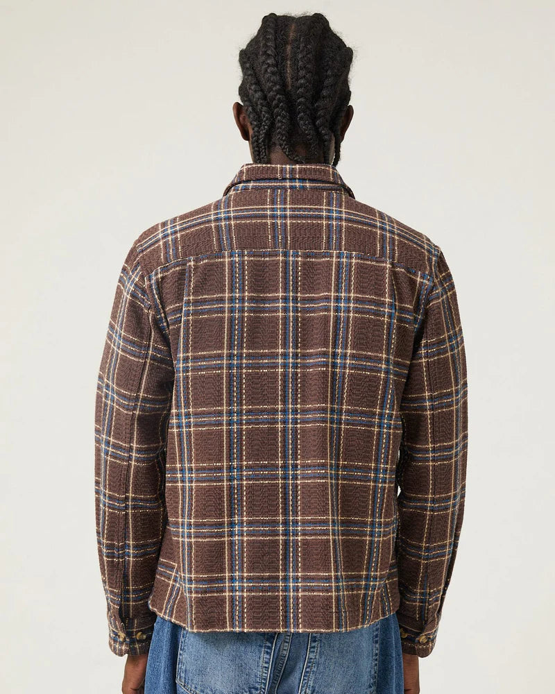 Venice Plaid Zip Jacket - Brown
