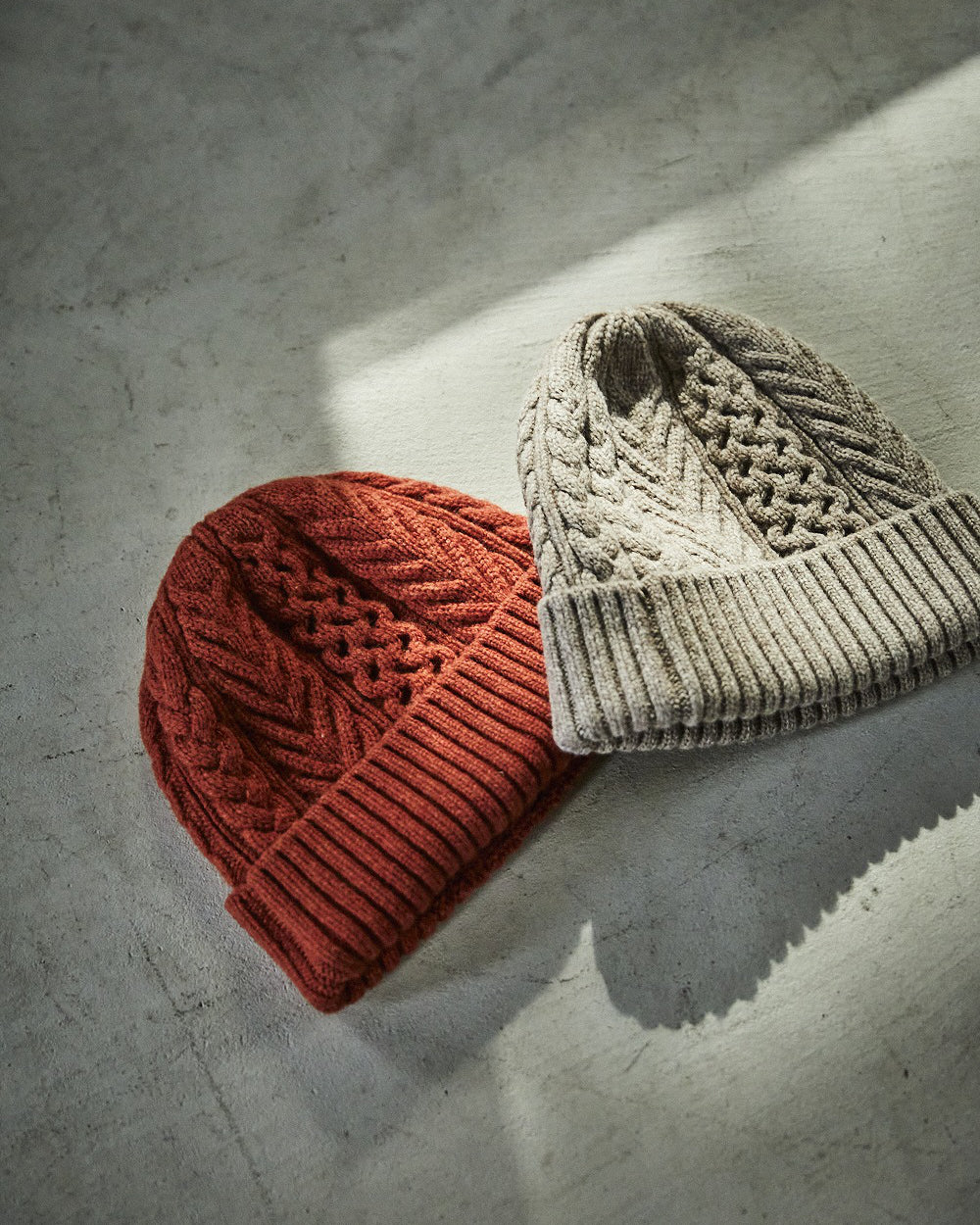 Classic Aran Beanie - Orange