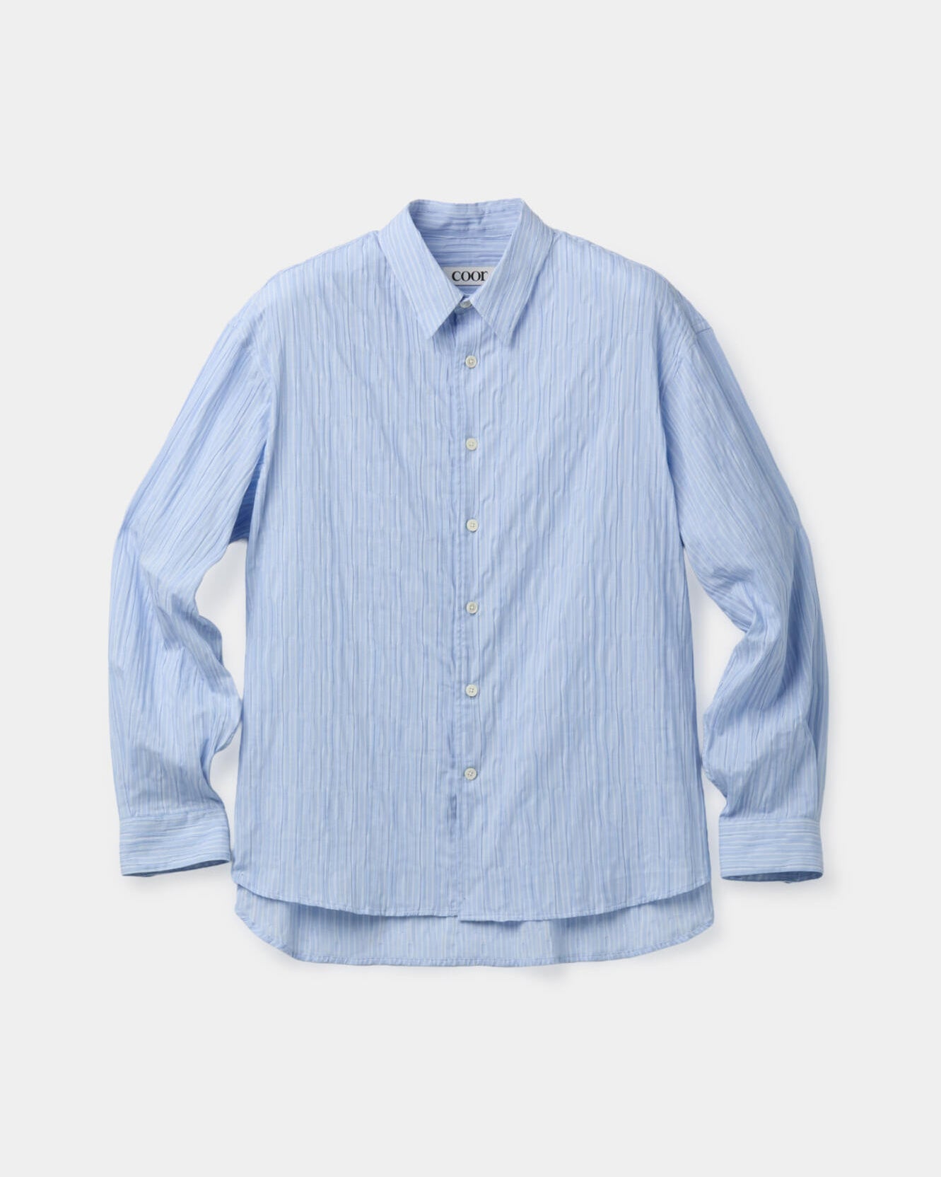 Semi-Overfit Wrinkle Stripe Shirt - Sky Blue