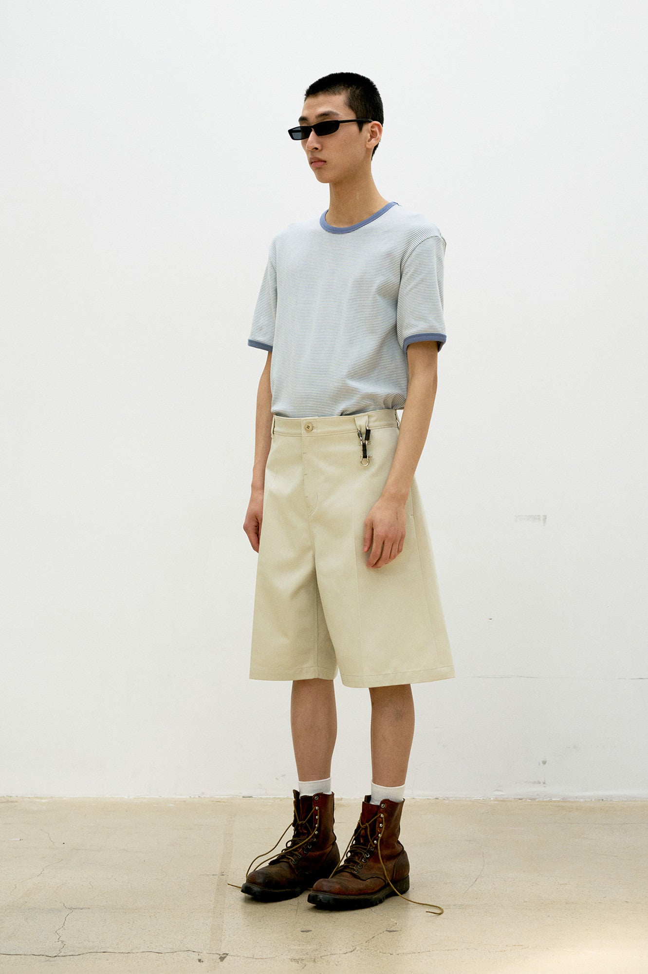 Stripe Ringer T-shirt - Light Blue