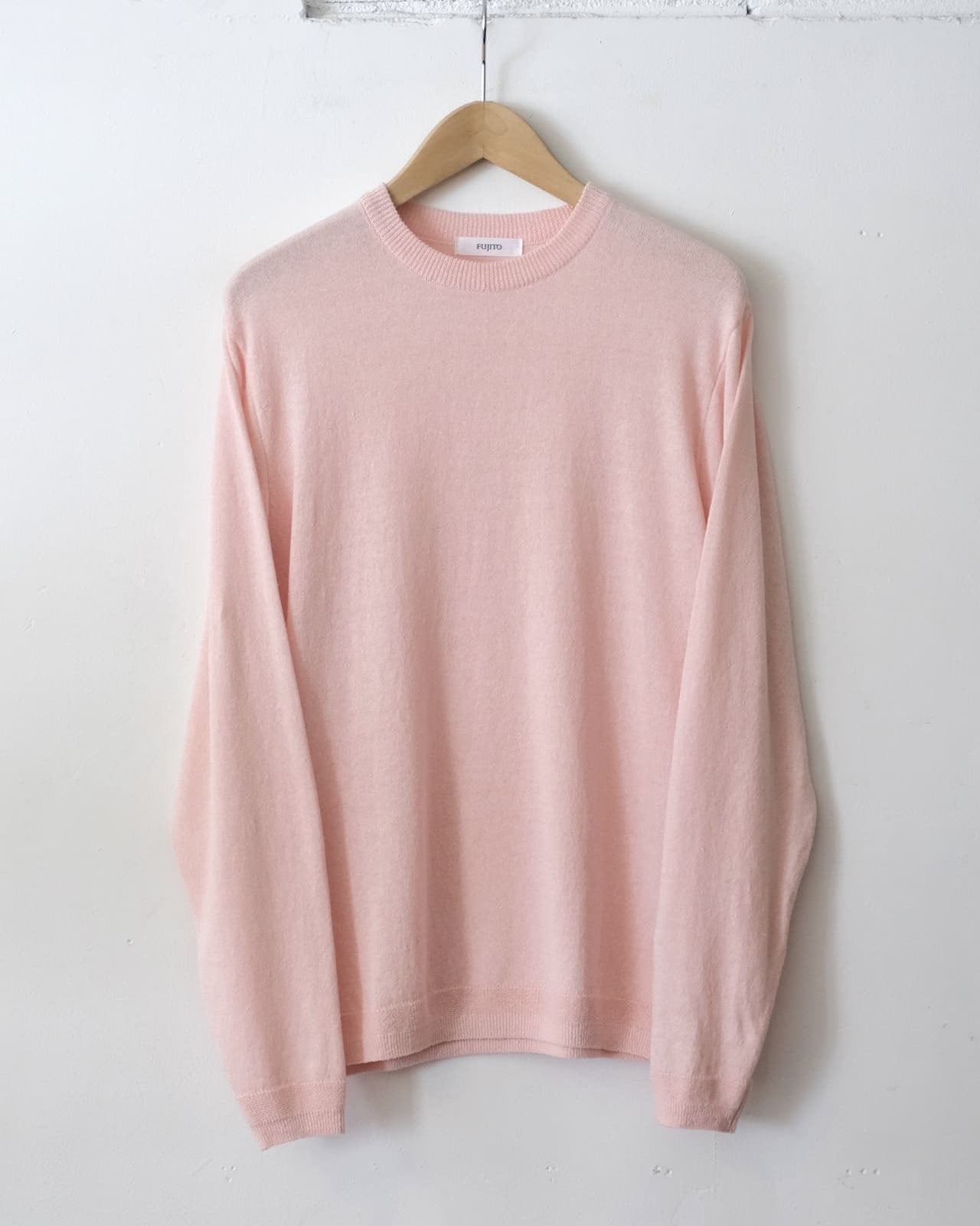 Long Sleeve Knit T-Shirt - Light Pink