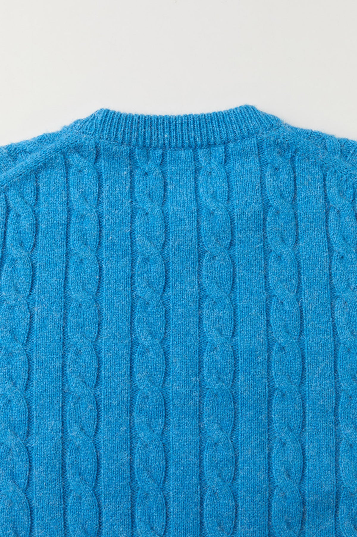 Alpaca Blend Cable Sweater - Blue Opal