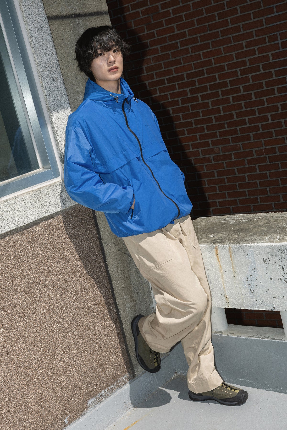 Nylon Sun Guard Windbreaker - Blue