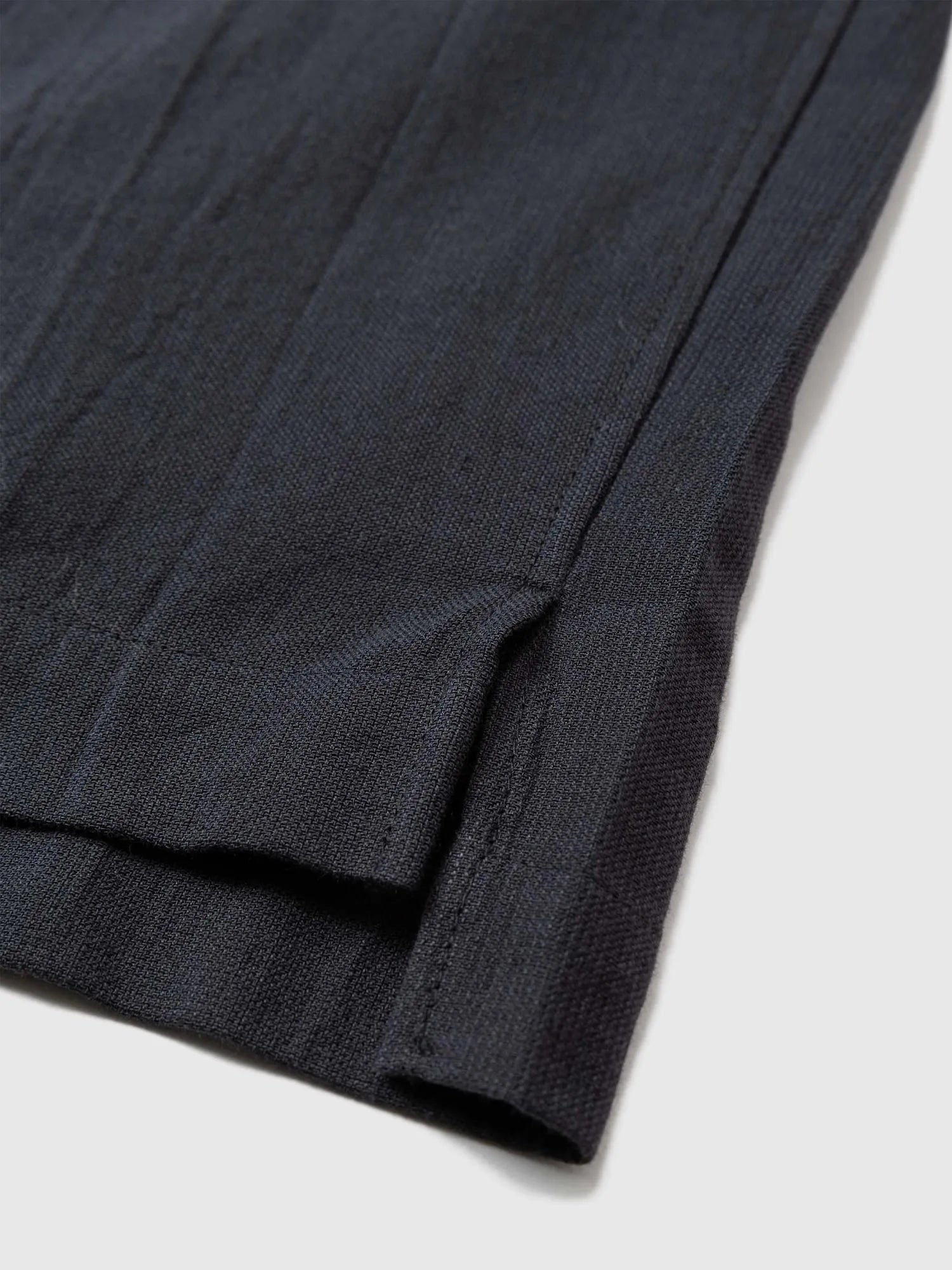 Towel Cloth Henly Neck Short Sleeve Shirt - Black