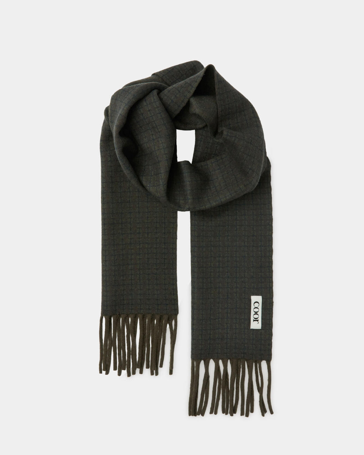 Merino Wool Gunclub Check Muffler - Khaki Brown