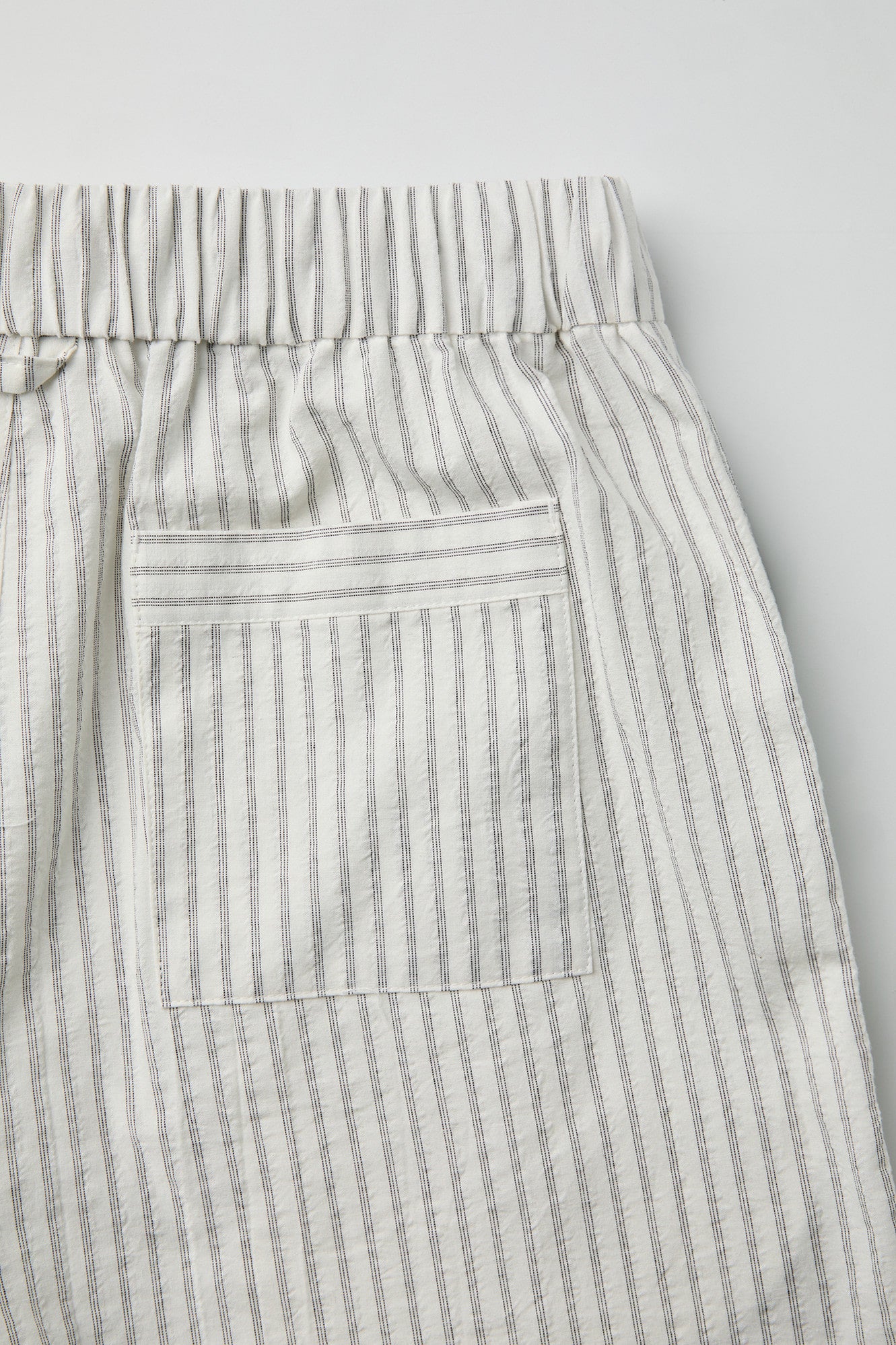 Stripe Cotton Lounge Shorts - Black