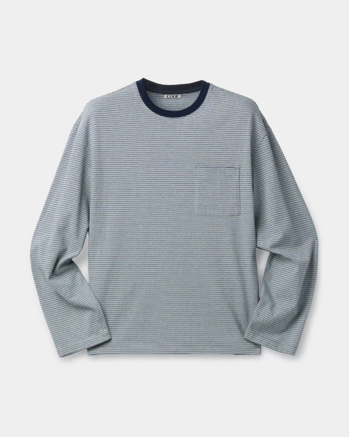 Multi Pin Stripe Pocket T-shirt - Blue