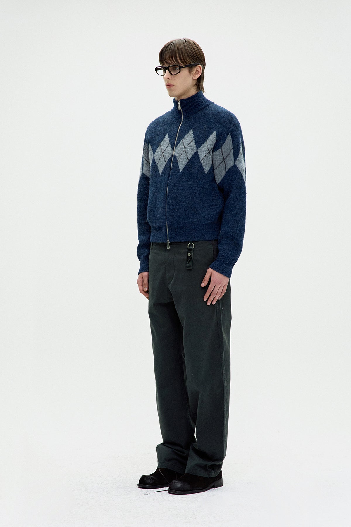 Relaxed Cotton Washed Chino Pants - Dark Navy