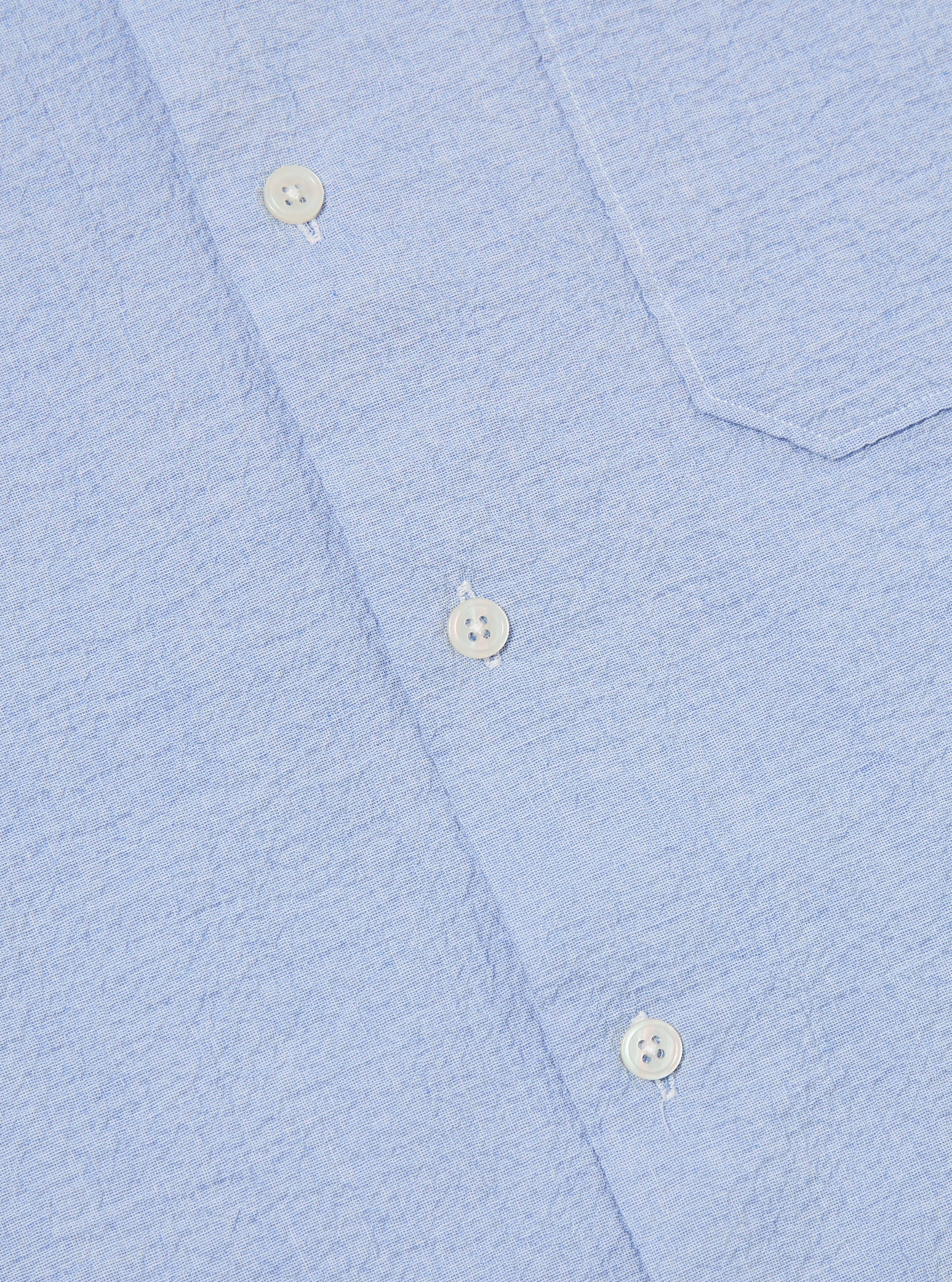 Road Shirt - Pale Blue Seersucker