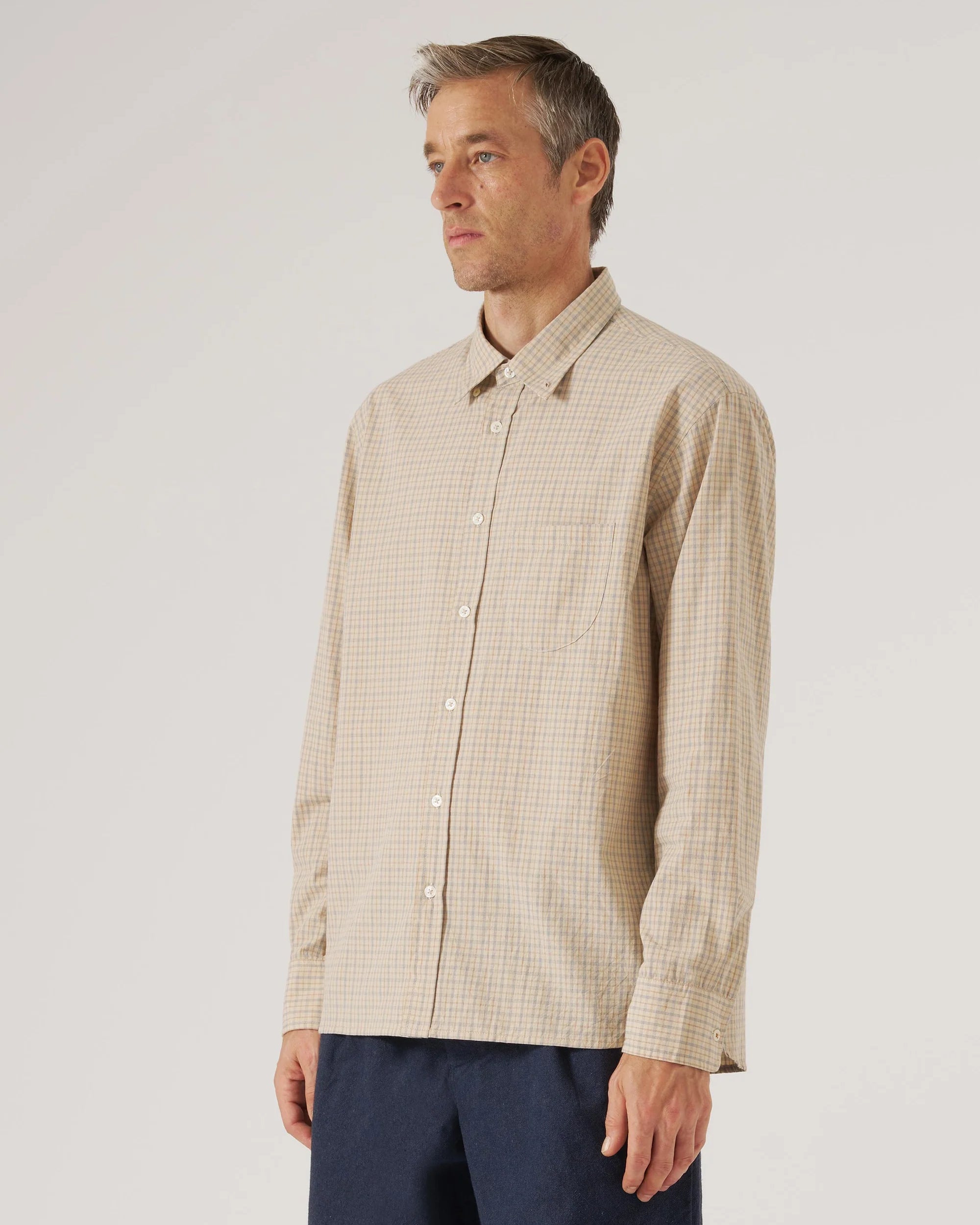 Shiro Check Lazy Day Shirt - Fawn