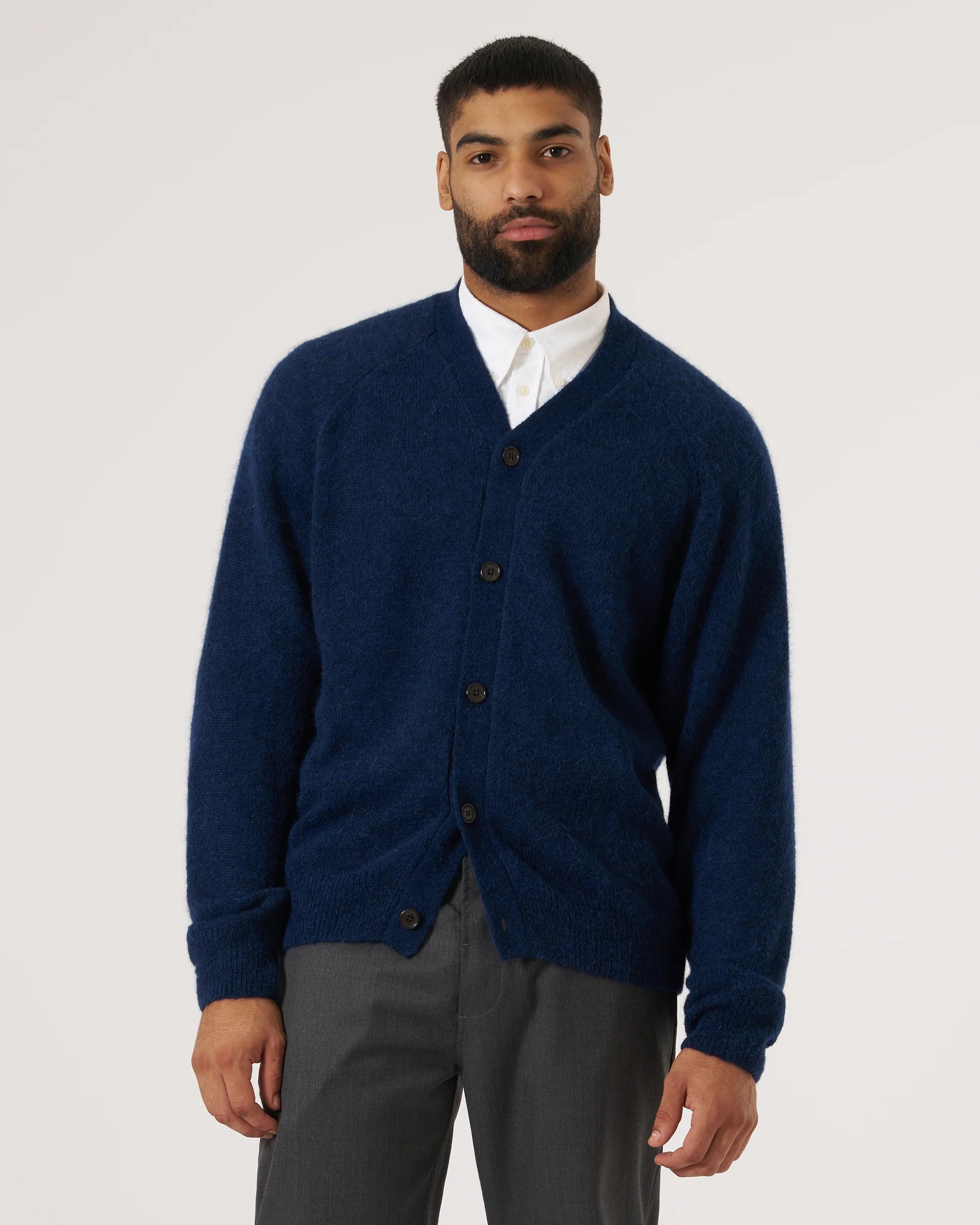 Alpaca Knit David Cardigan - Navy