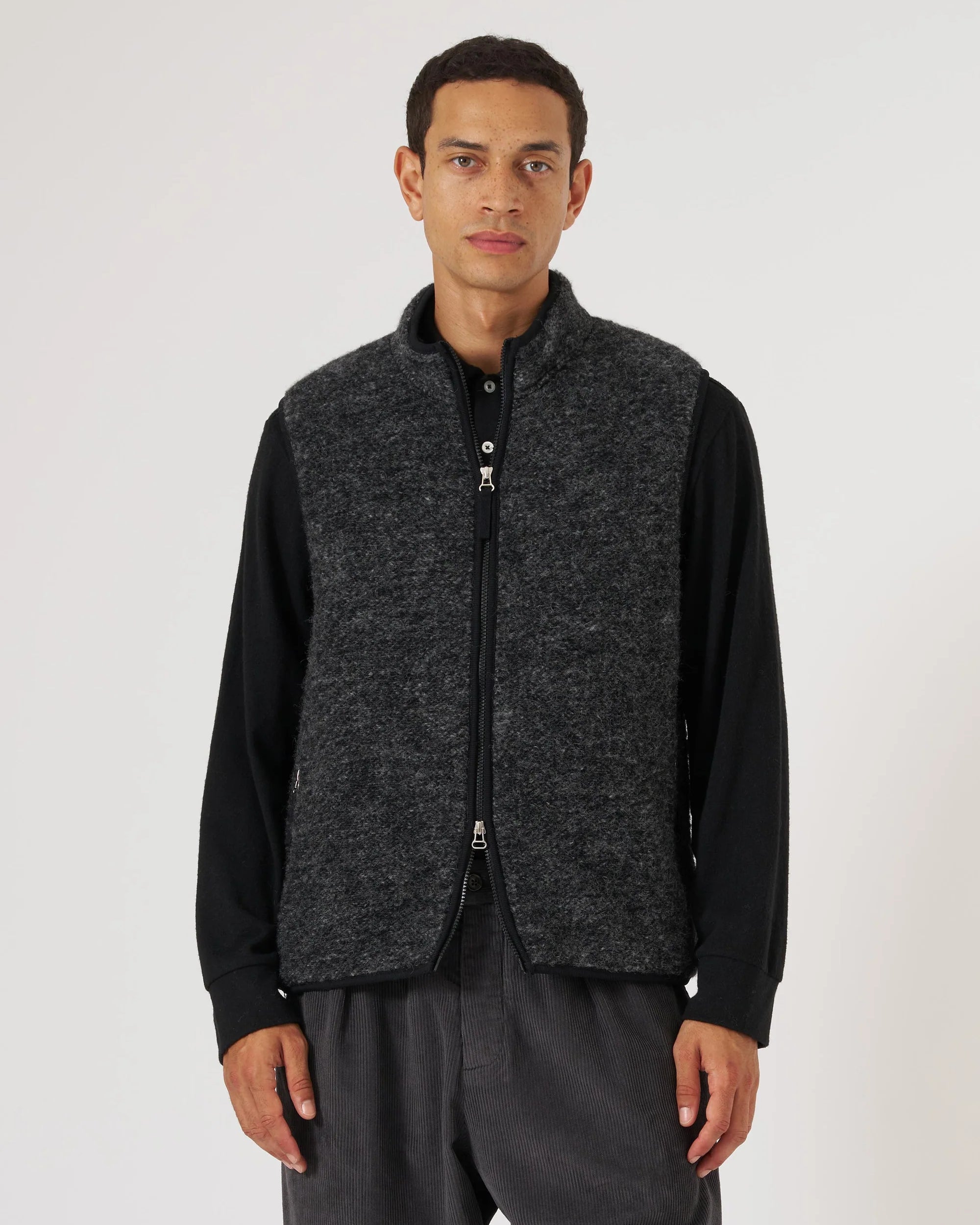 Six Wool Fleece Climbing Gilet - Black