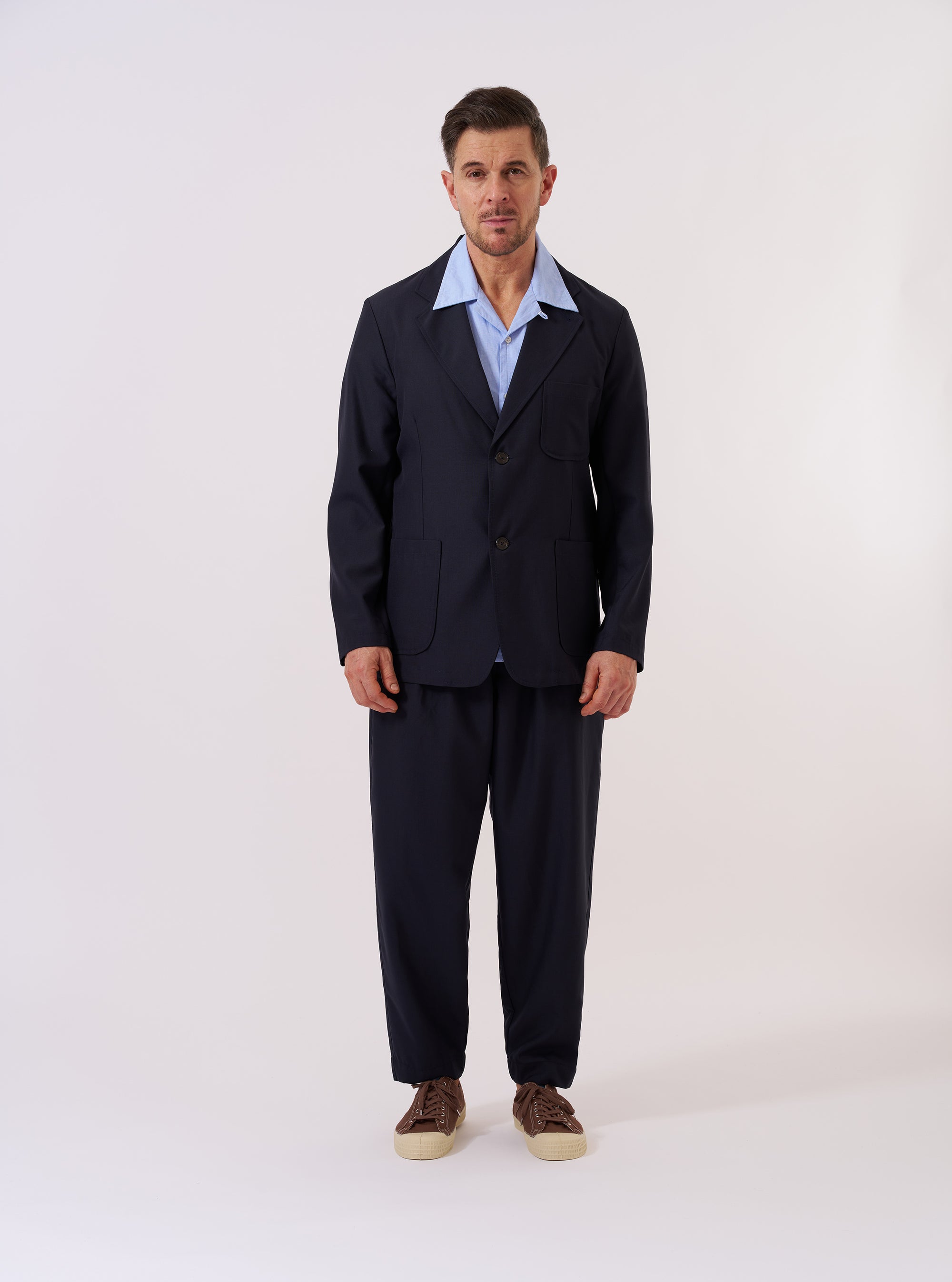Two Button Jacket - Navy Tropical Suiting
