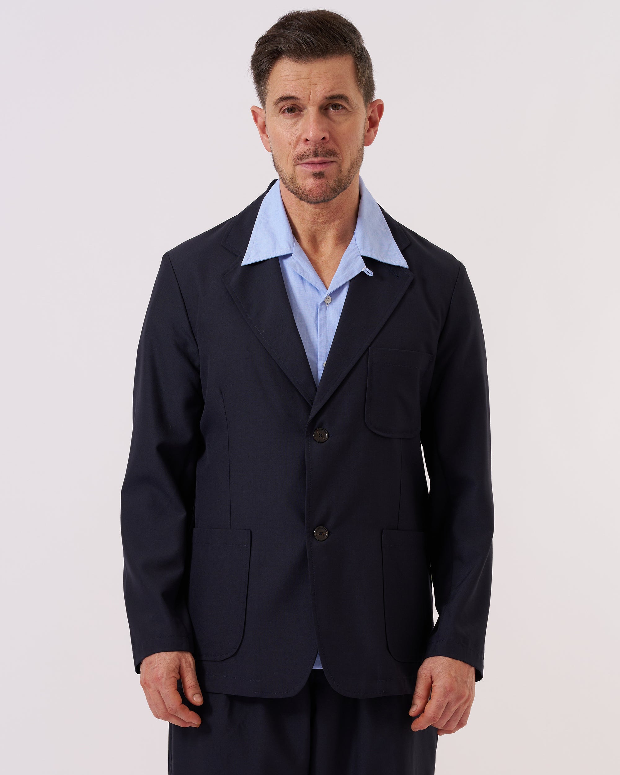 Two Button Jacket - Navy Tropical Suiting