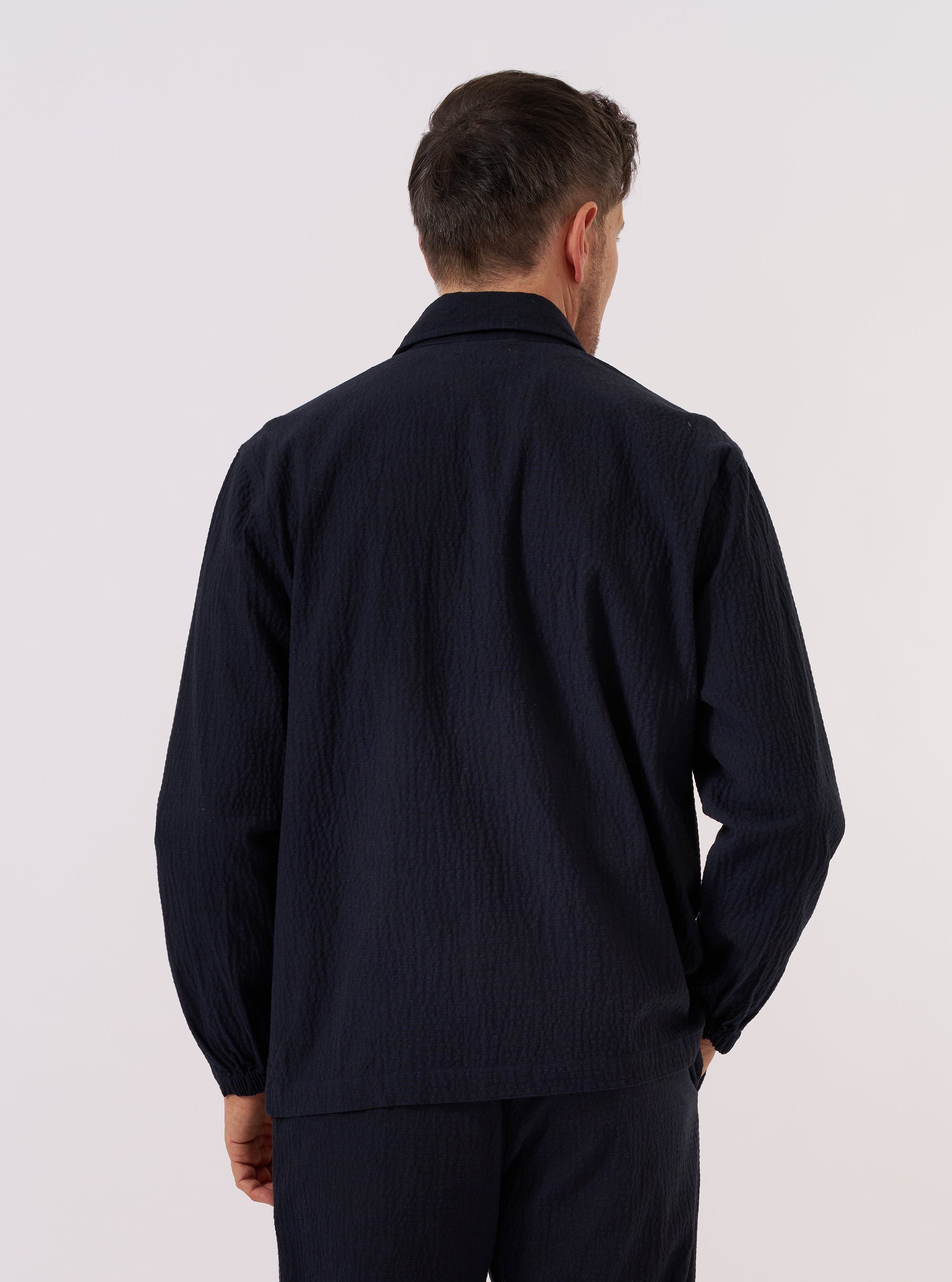 Two Button Jacket - Dark Navy Ospina Cotton