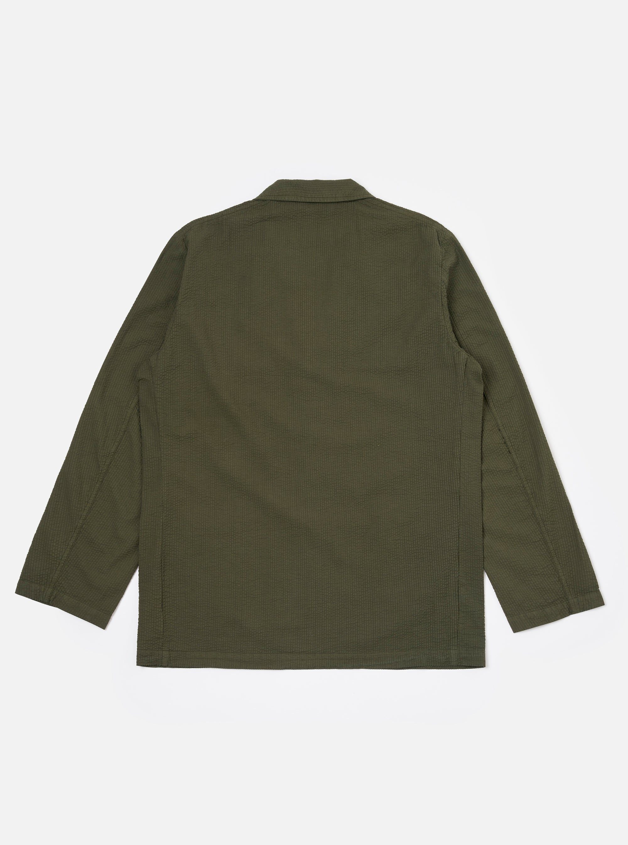 Three Button Jacket - Olive Merida Seersucker