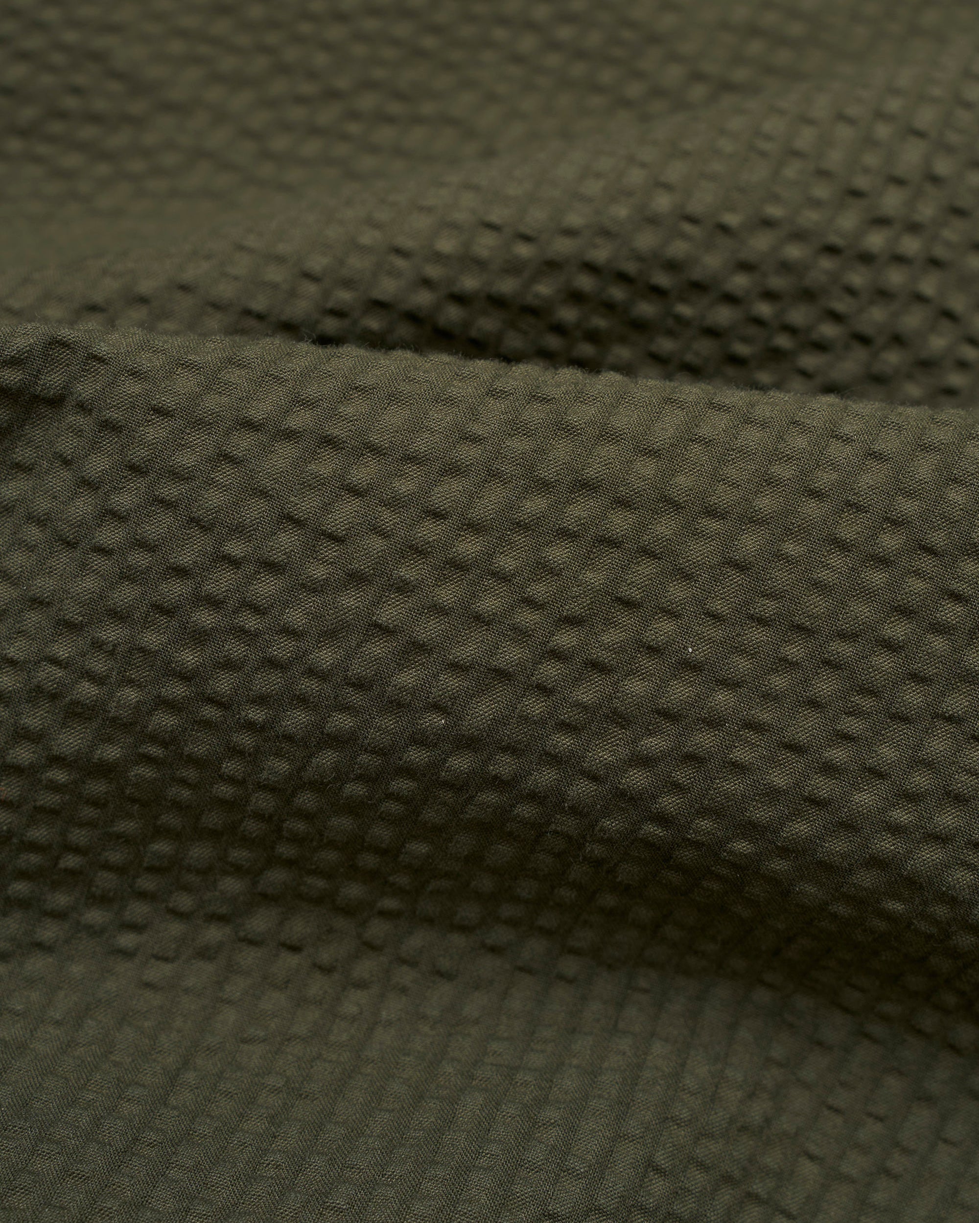 Three Button Jacket - Olive Merida Seersucker