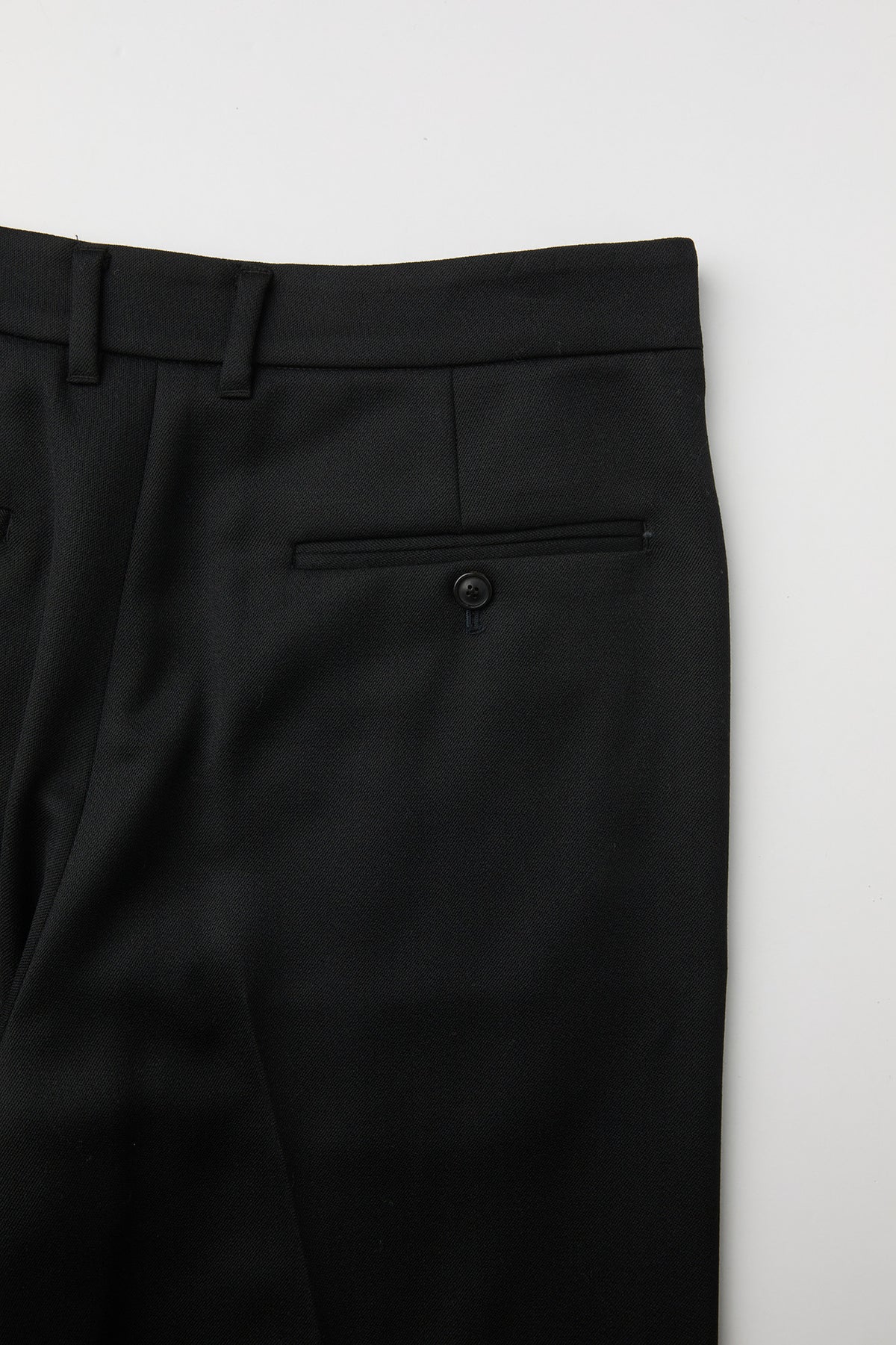 Wool-Blend Straightleg Trousers - Black