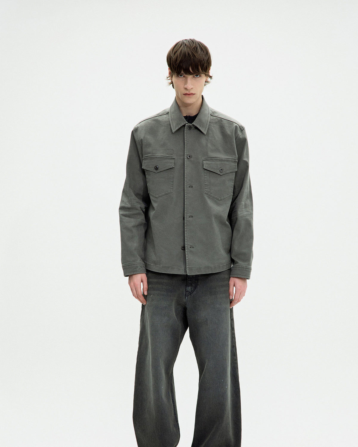 Garment Washed Fatigue Shirt - Washed Khaki