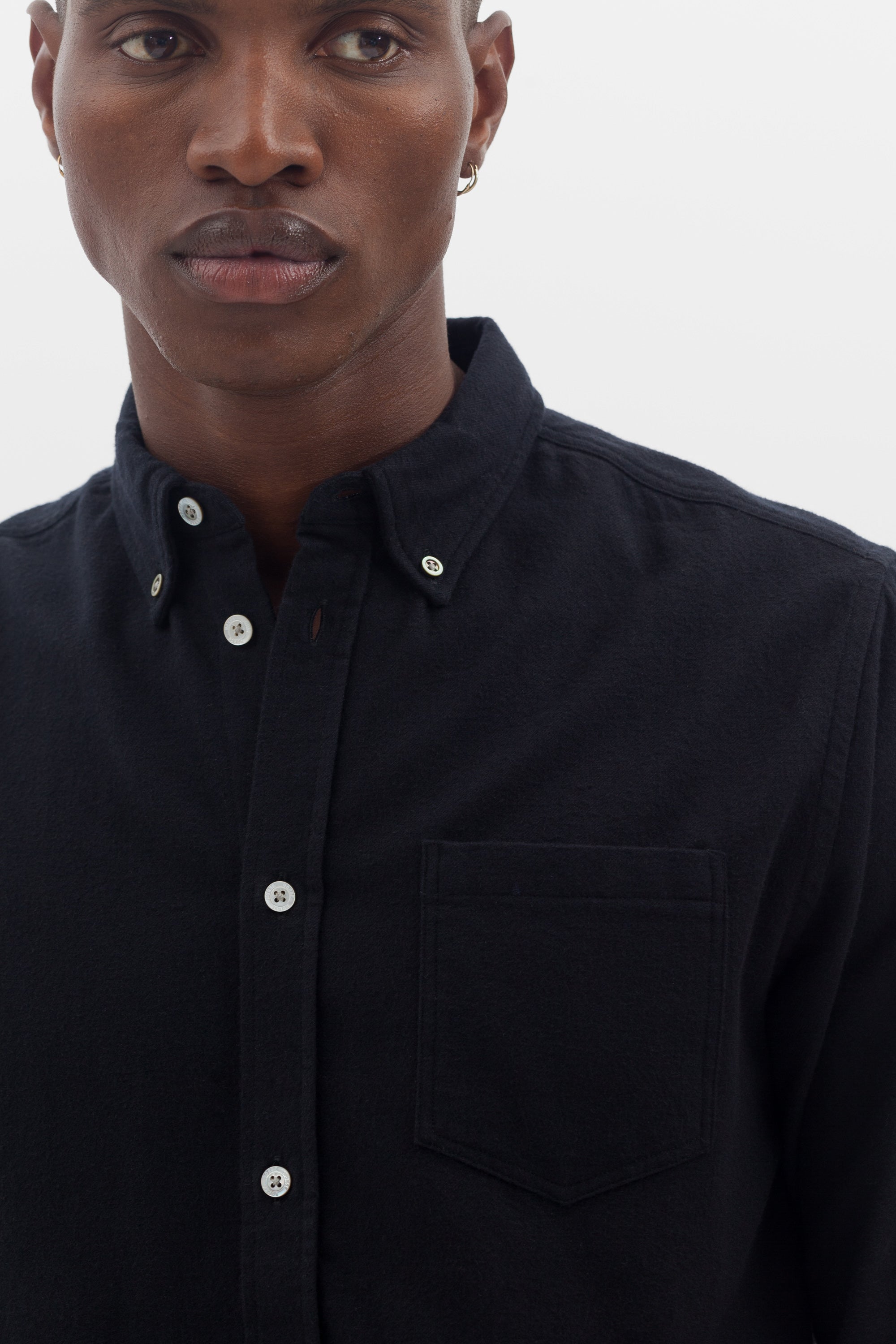 Anton Brushed Flannel - Black
