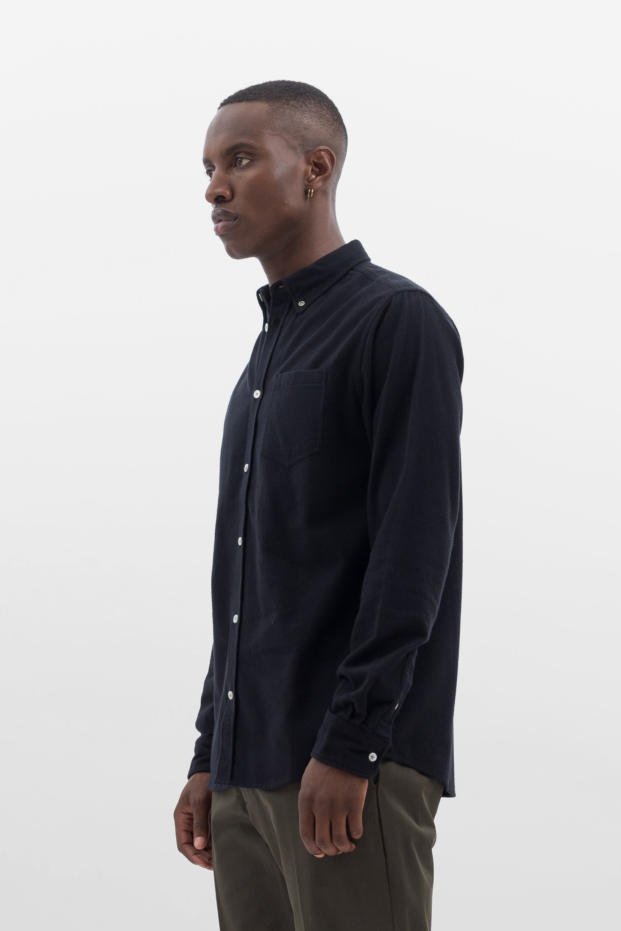 Anton Brushed Flannel - Black