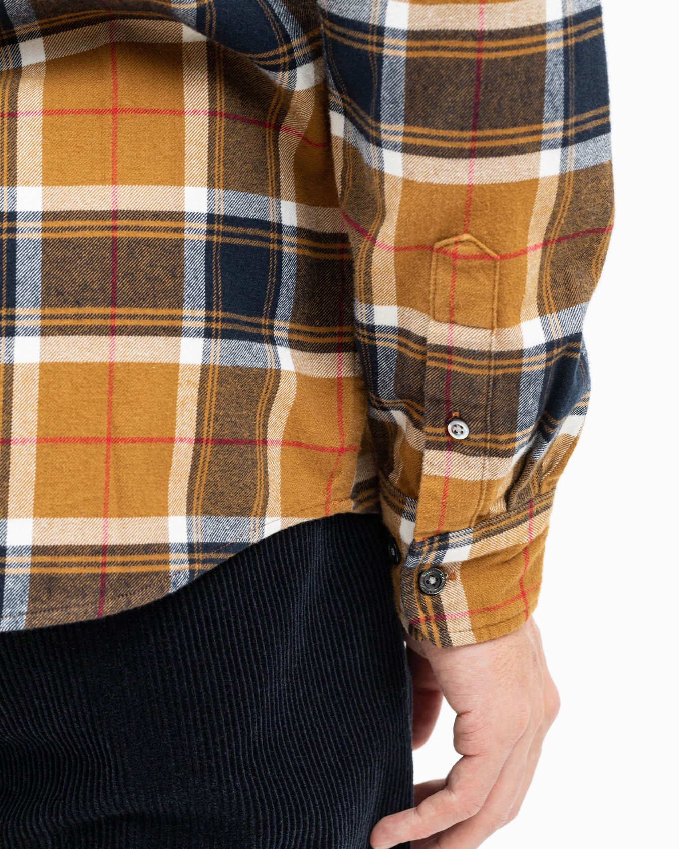Anton Organic Flannel Check - Cumin Yellow